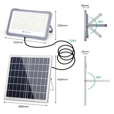 Faro Solare Esterno Aigostar - 8000mAh, Telecomando, 3 Temperature Colore - Foto 12