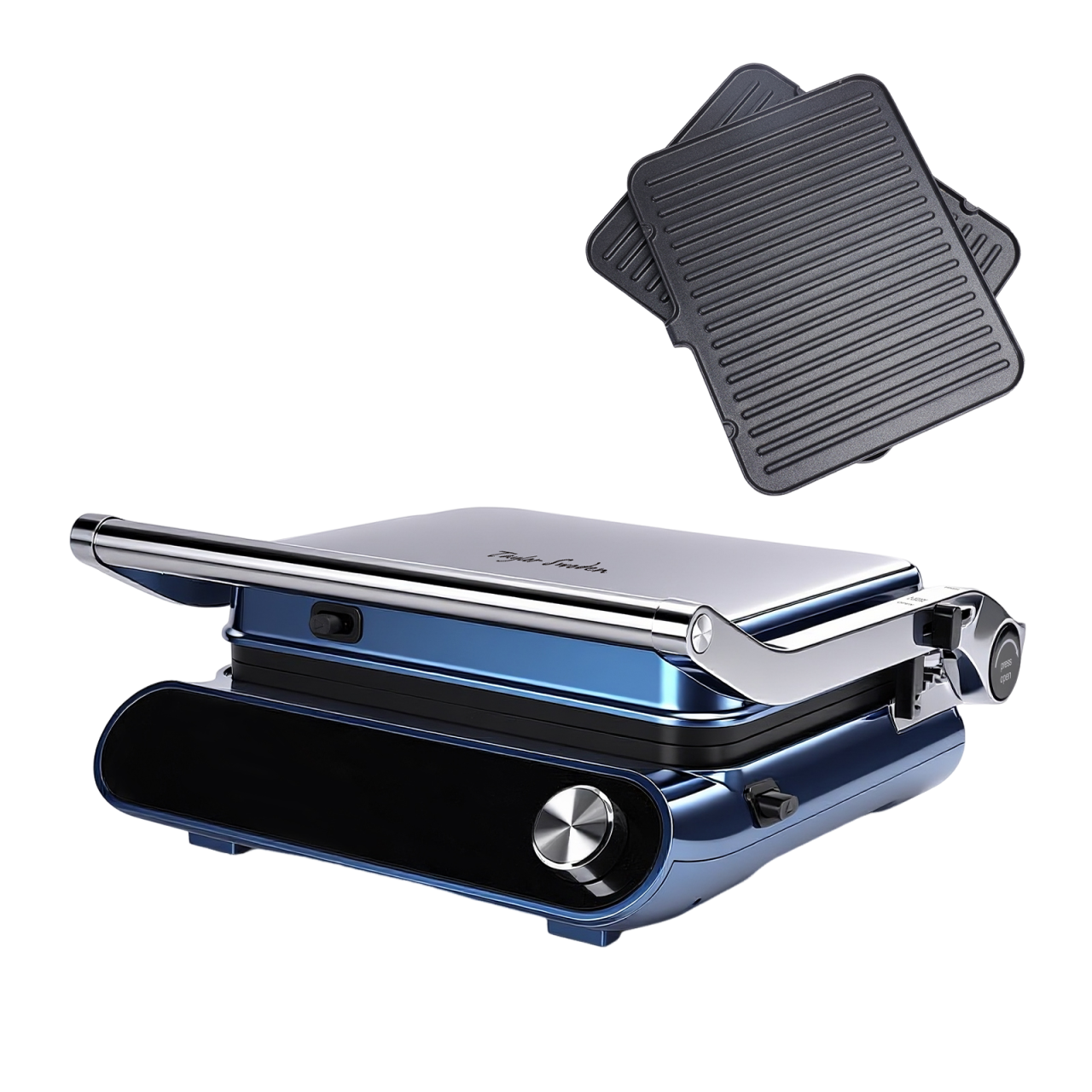 Taylor Swoden Pantheon – Plancha tipo grill 2200W | Placas Antiadherentes Desmontables, Control de Temperatura Independiente y Sensor de Cocción