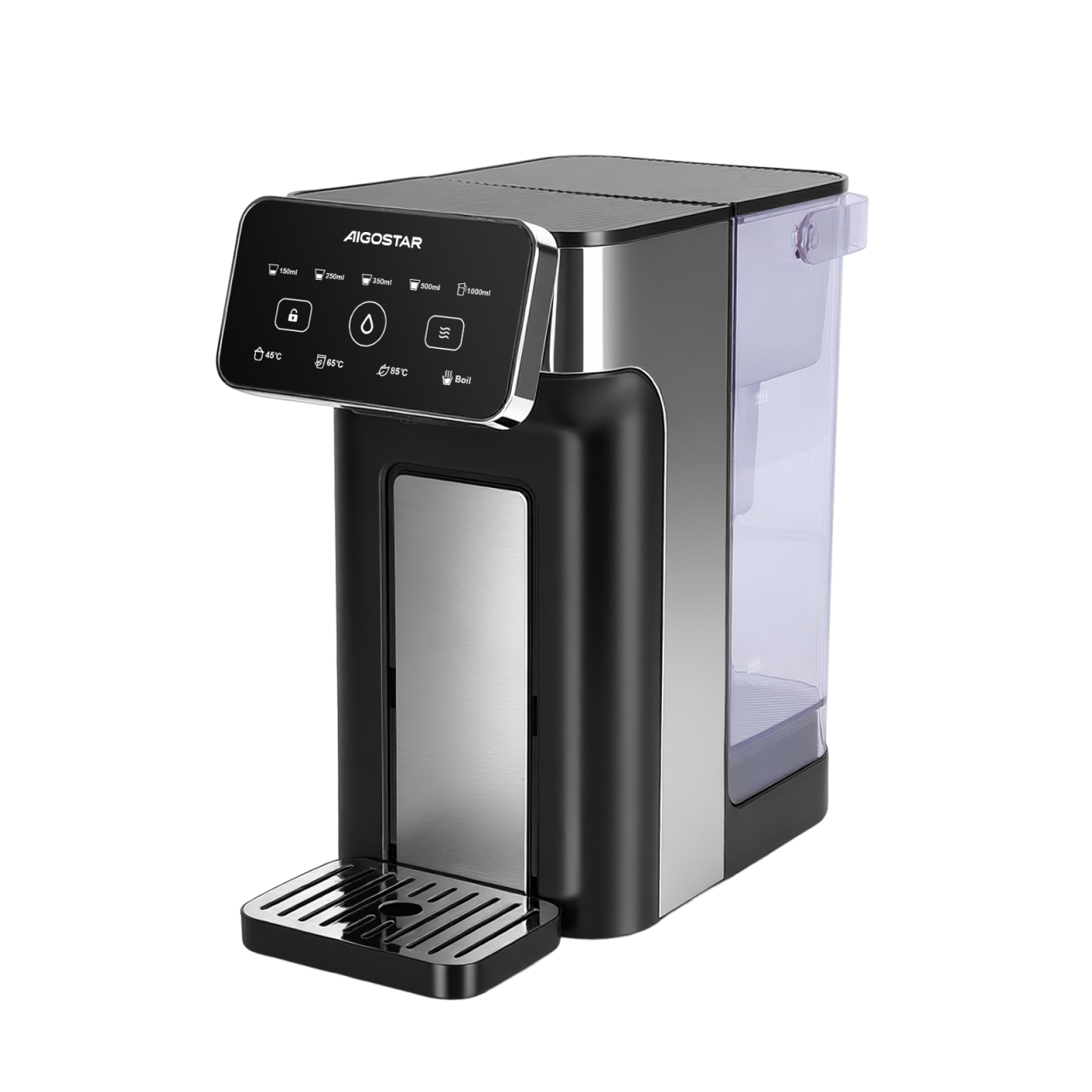 Aigostar AquaGo – Dispensador de Agua Instantáneo 3L con calentador express |  2600W, Panel Táctil, 4 Temperaturas y 5 Volúmenes Ajustables