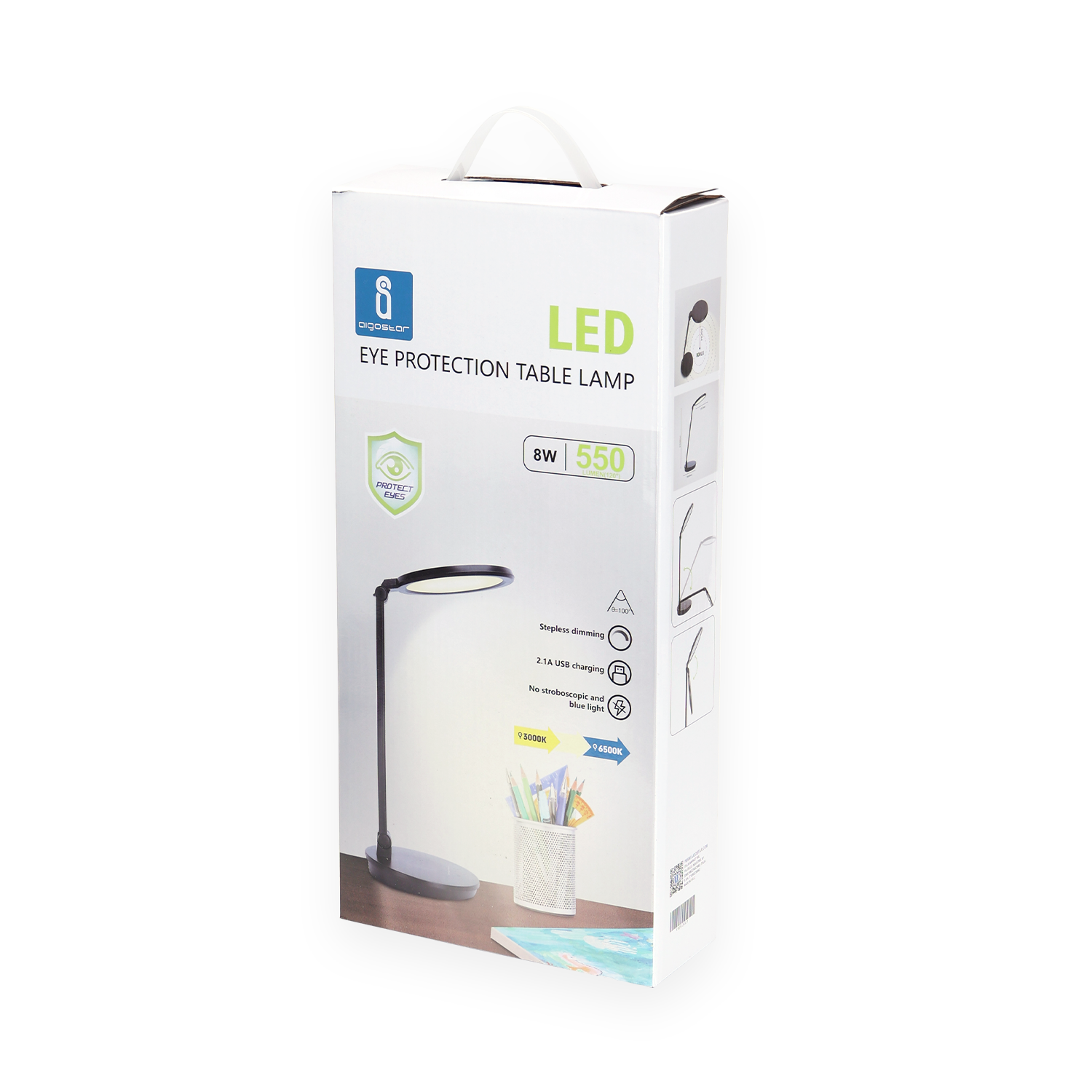 lámpara LED plegable de mesa. Negro