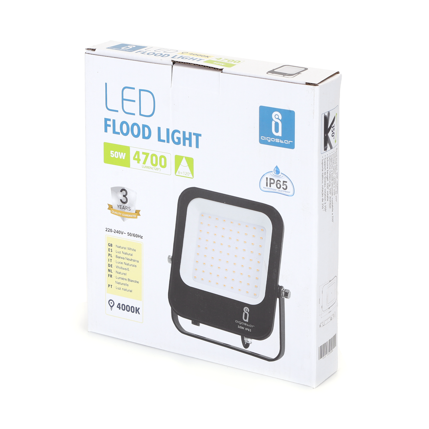 Foco LED Exterior Proyector 50W Blanco o Negro Luz Fría