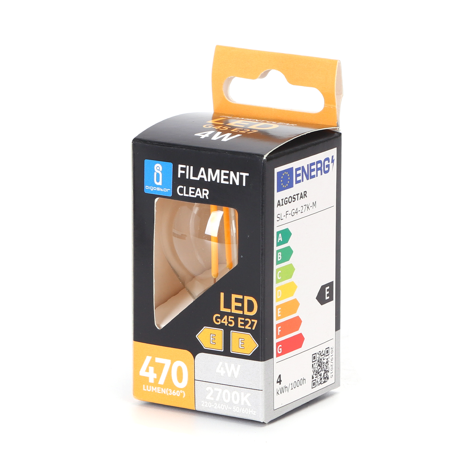 bombilla de filamento LED G45  Luz Cálida  4w