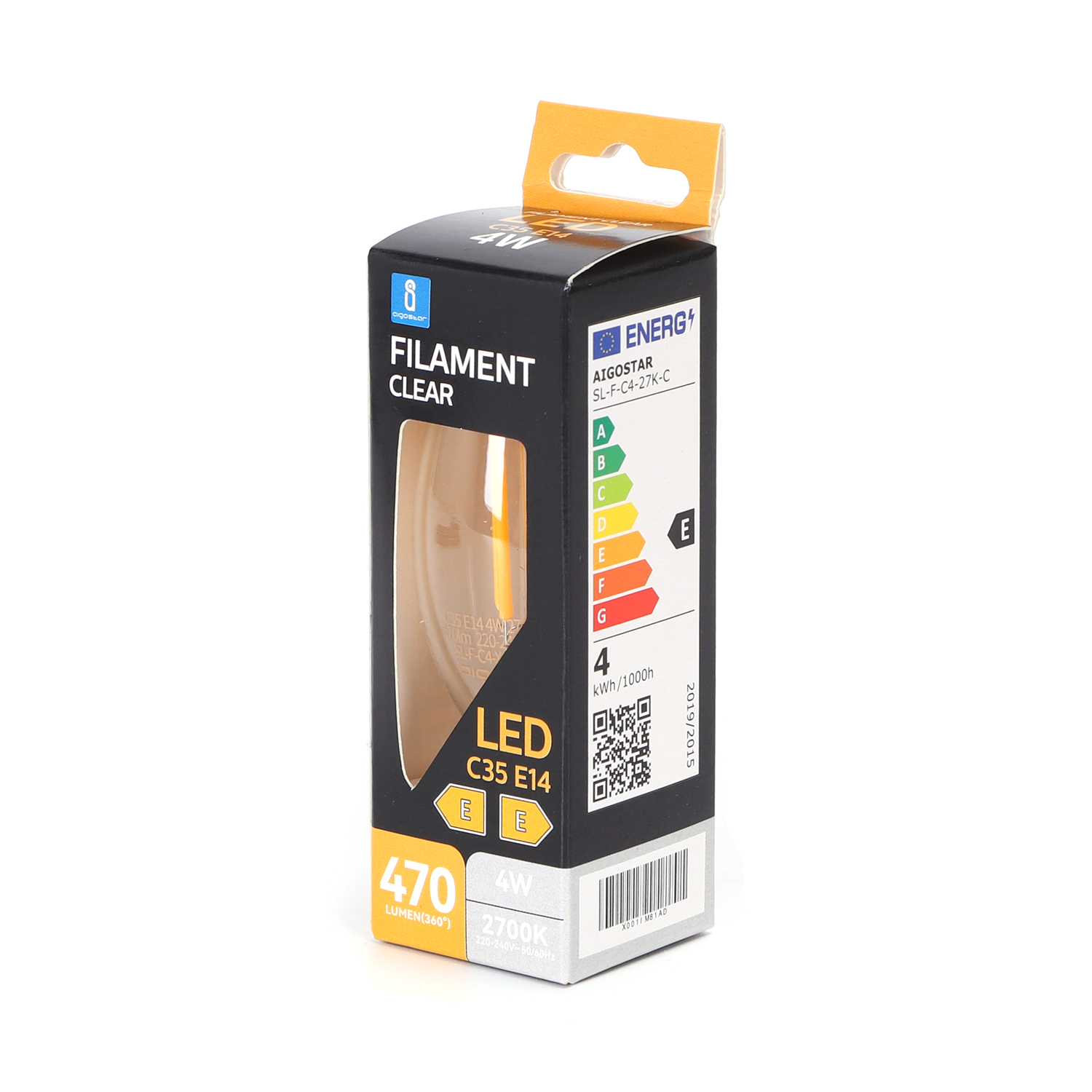 bombilla de filamento LED C35  Luz Cálida  4w