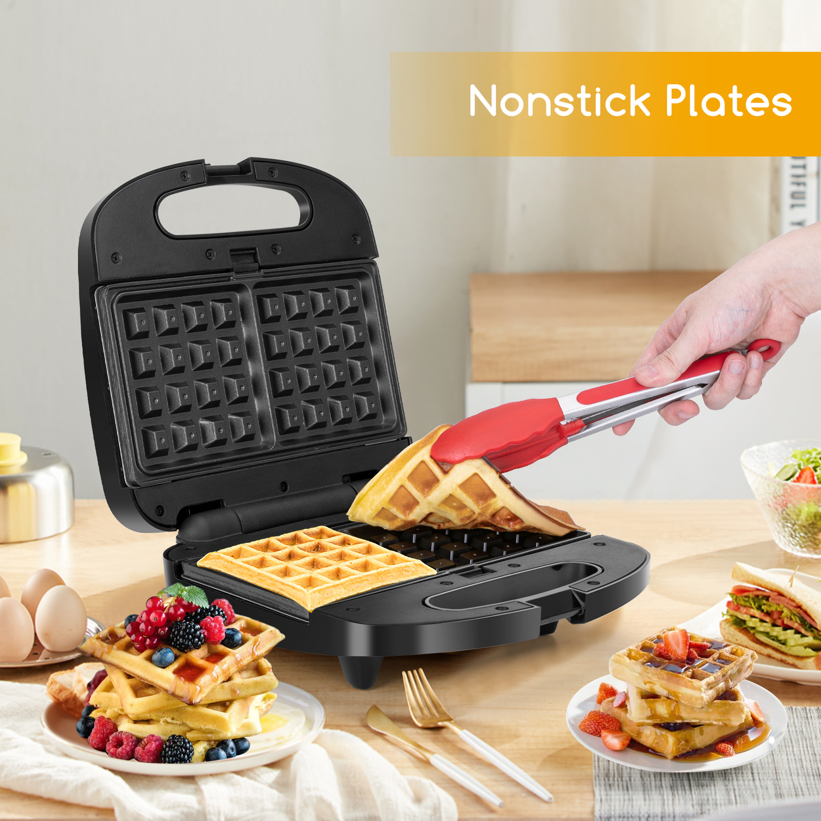 Yardwe Microwave Grill Sandwich Maker Toaster Panini Grill Microwave Bakeware Baking Tray Assorted Color 