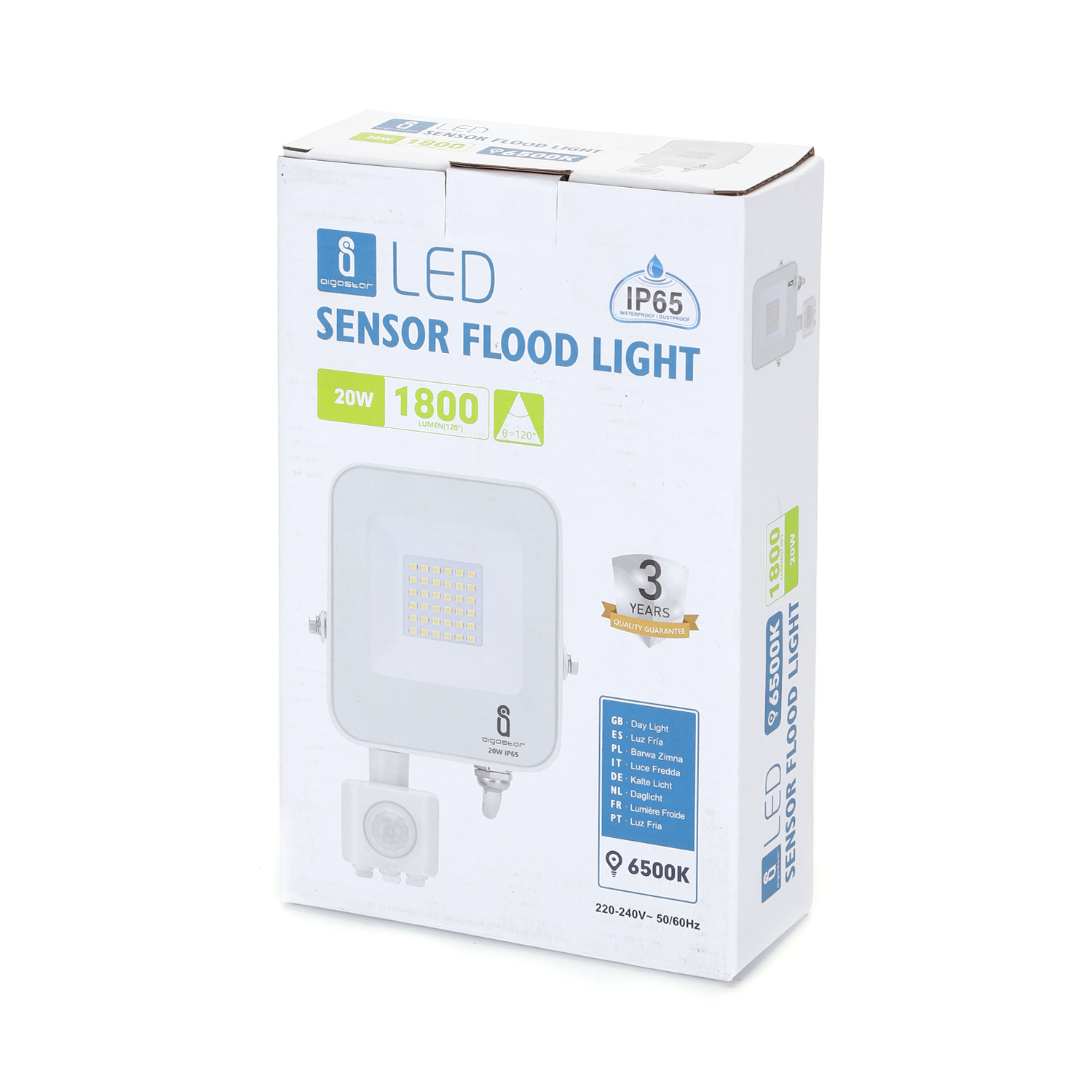 foco LED con sensor Blanco 20W
