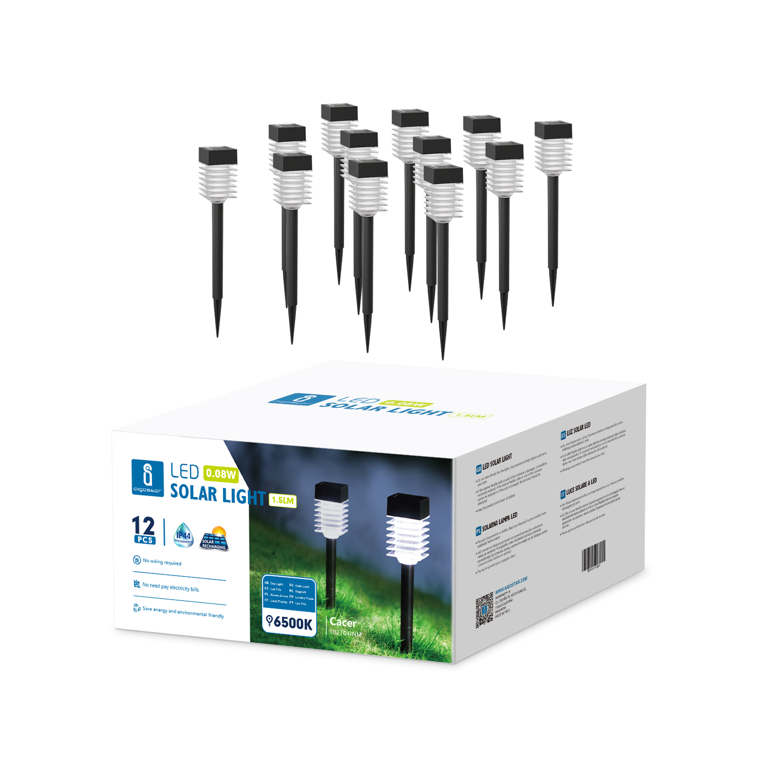 lámpara luz fría - led solar 0.08W