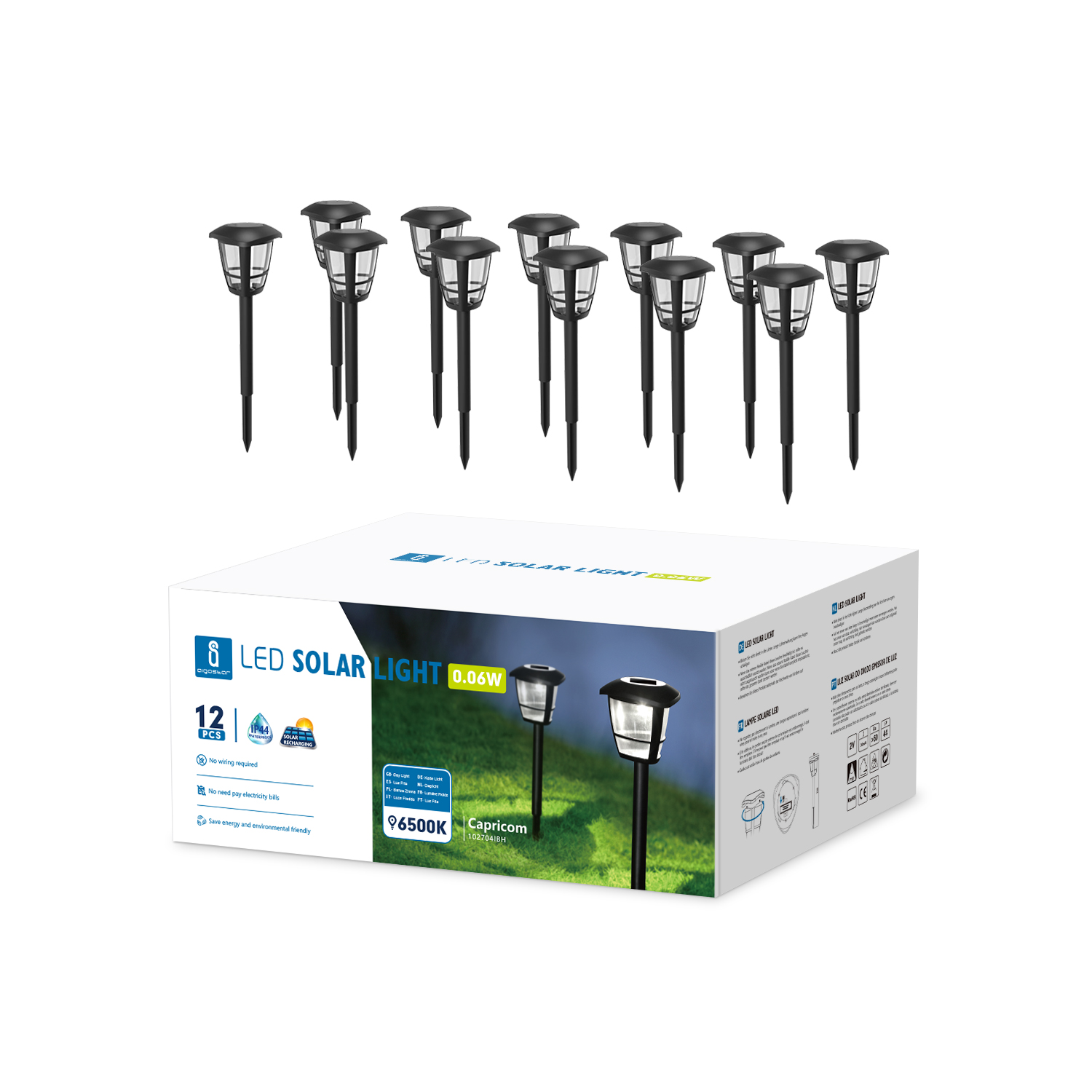 lámpara solar LED Luz Fría 0.06W