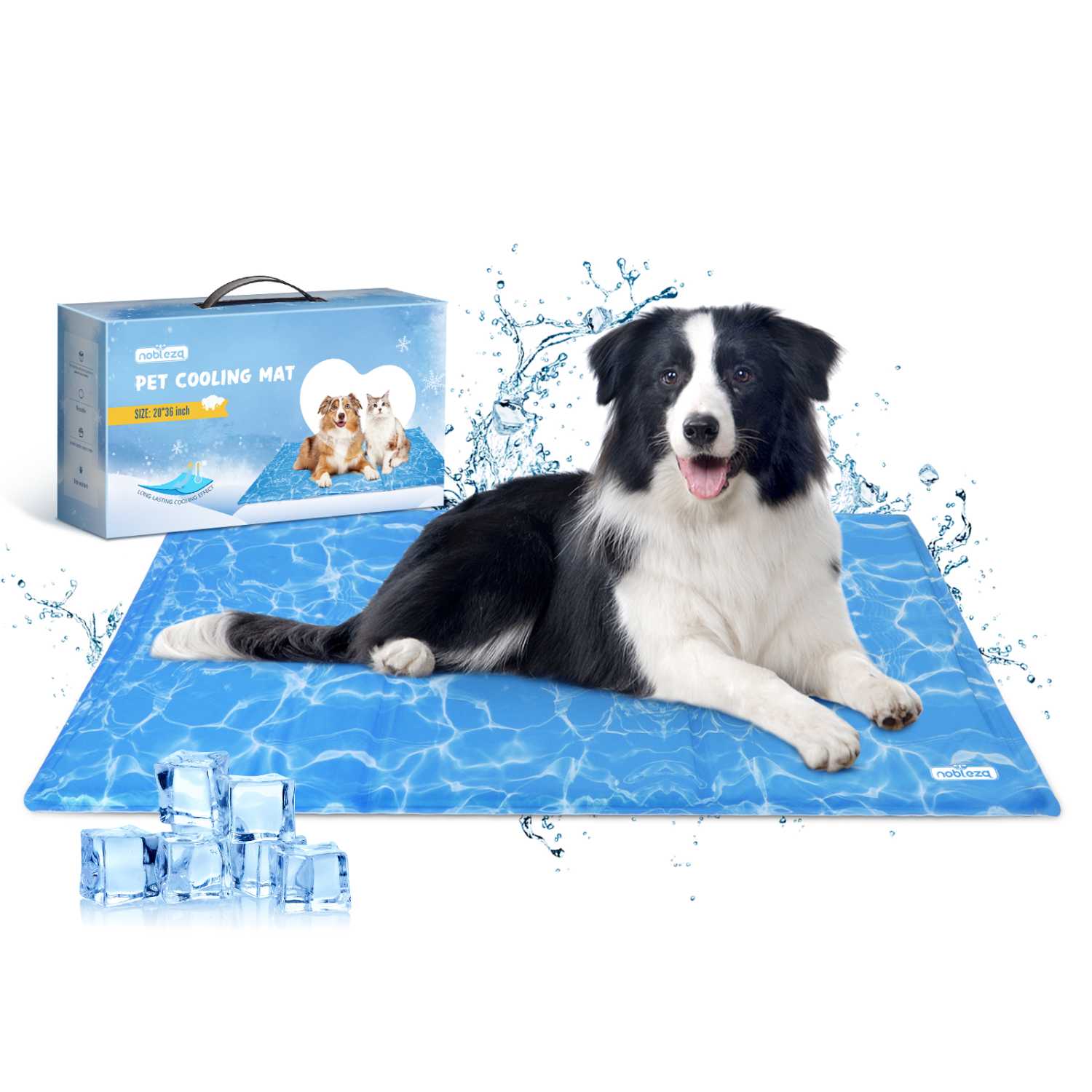 Nobleza Dog Cooling Mat, Durable Gel Dog Cooling Pad Leakproof Pet Cooling Mat Scratch-Resistant Cooling Mat for Medium Dogs Cats Puppy in Hot Summer 20