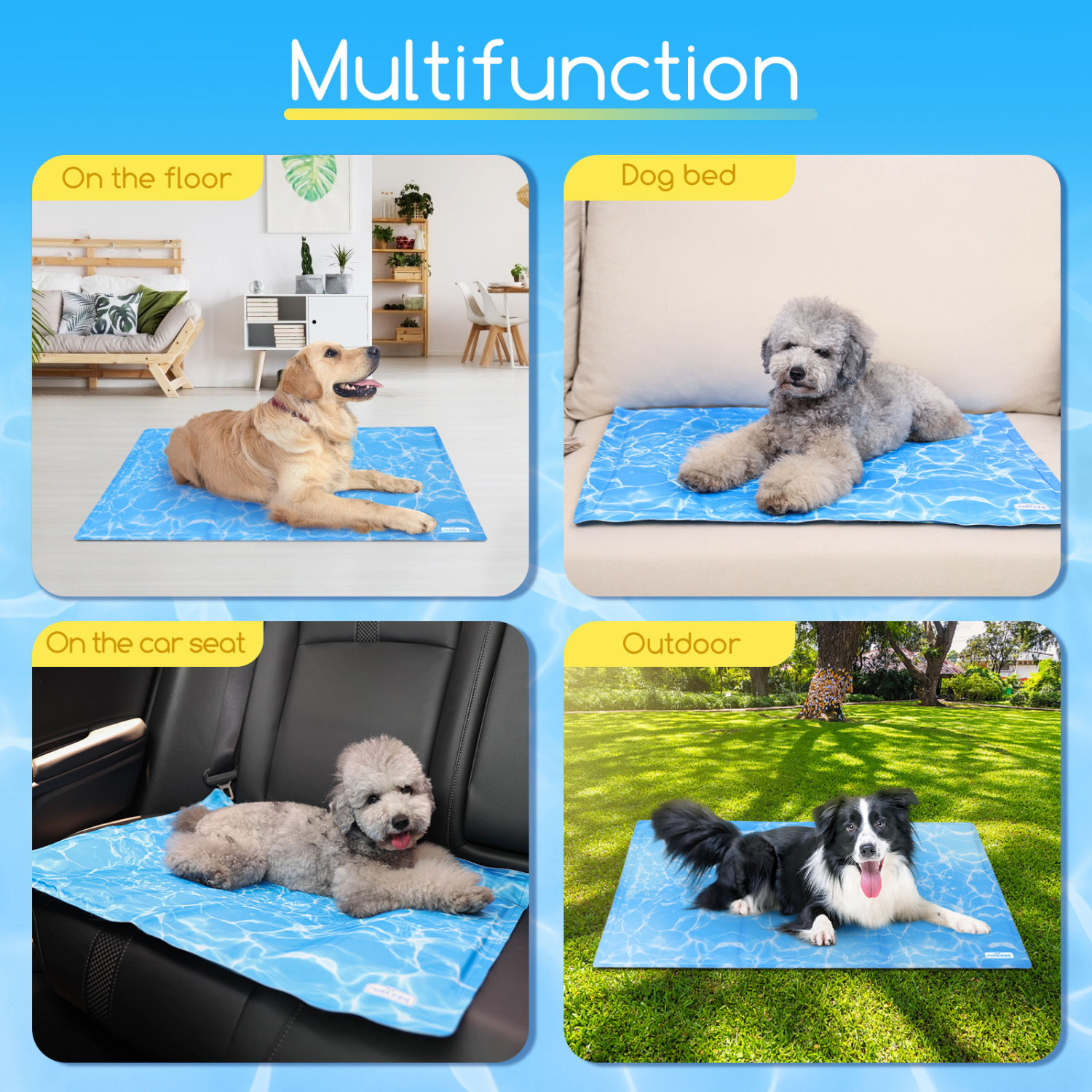 Nobleza Dog Cooling Mat, Durable Leakproof Cooling Pad for Medium Dogs Cats Puppy in Hot Summer Pressure Activated Gel Cooling Mat No Water or Electricity Needed 19.7
