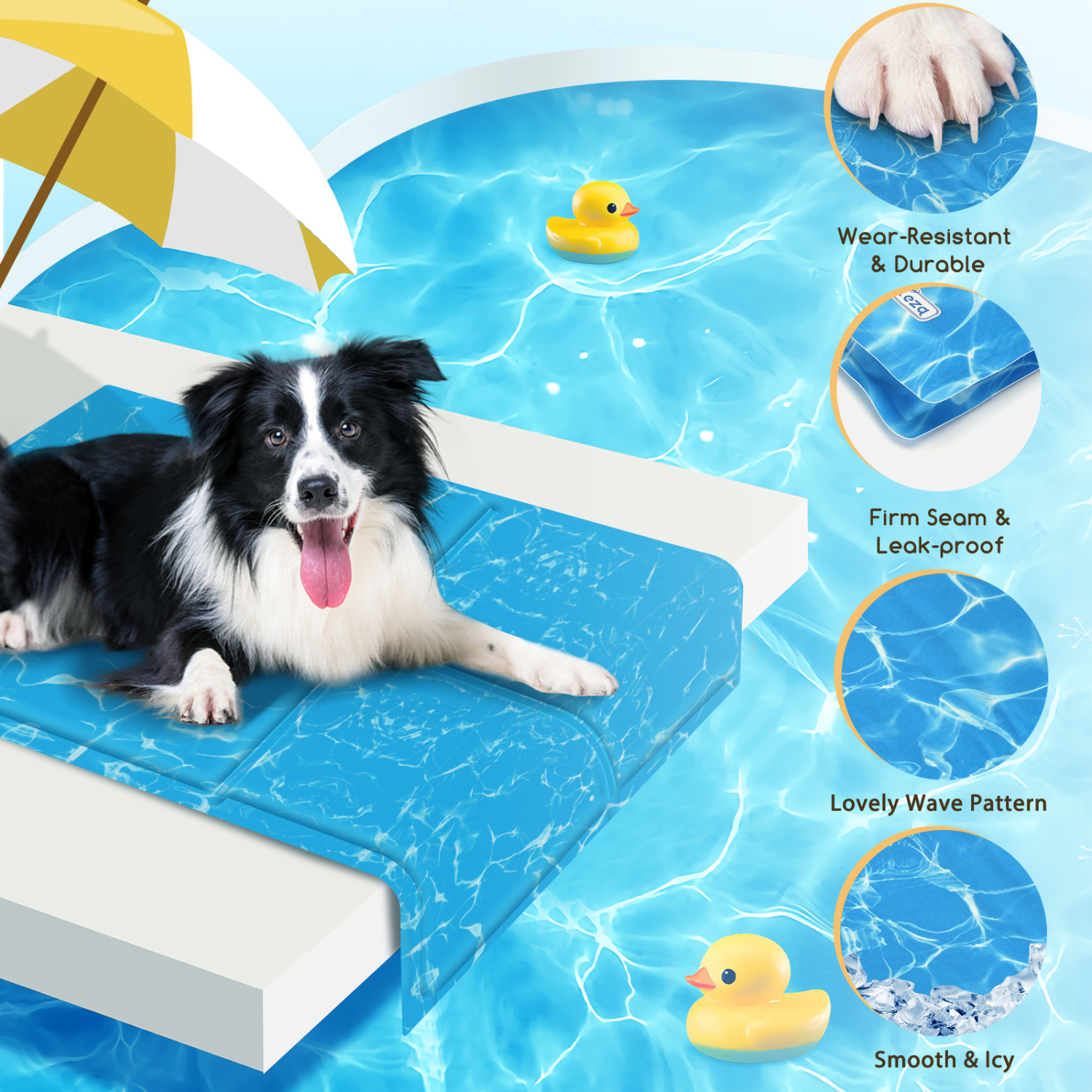 Nobleza Dog Cooling Mat, Durable Gel Dog Cooling Pad Leakproof Pet Cooling Mat Scratch-Resistant Cooling Mat for Medium Dogs Cats Puppy in Hot Summer 20