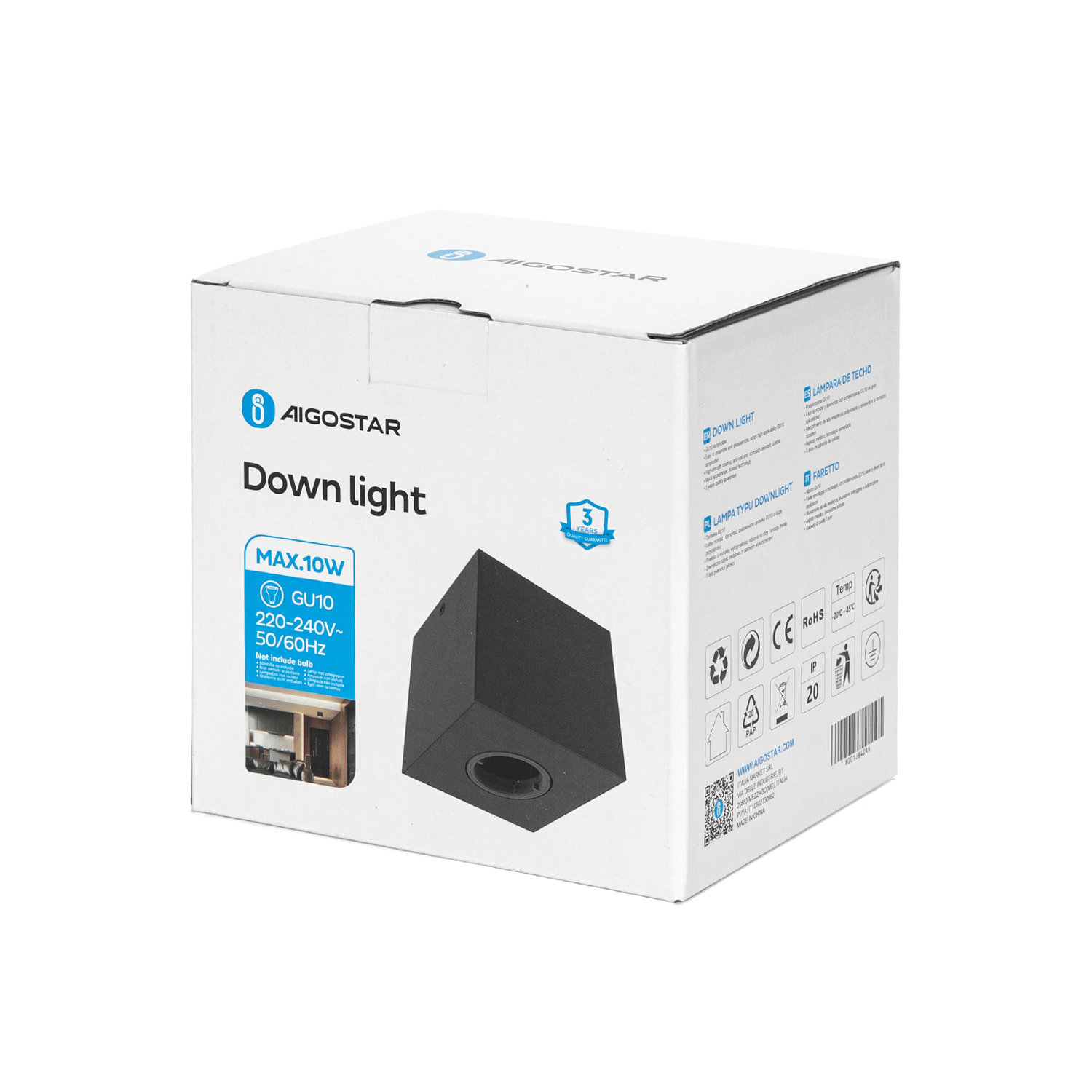 downlight metálico de una vía de superficie GU10 x1 (No incluido)