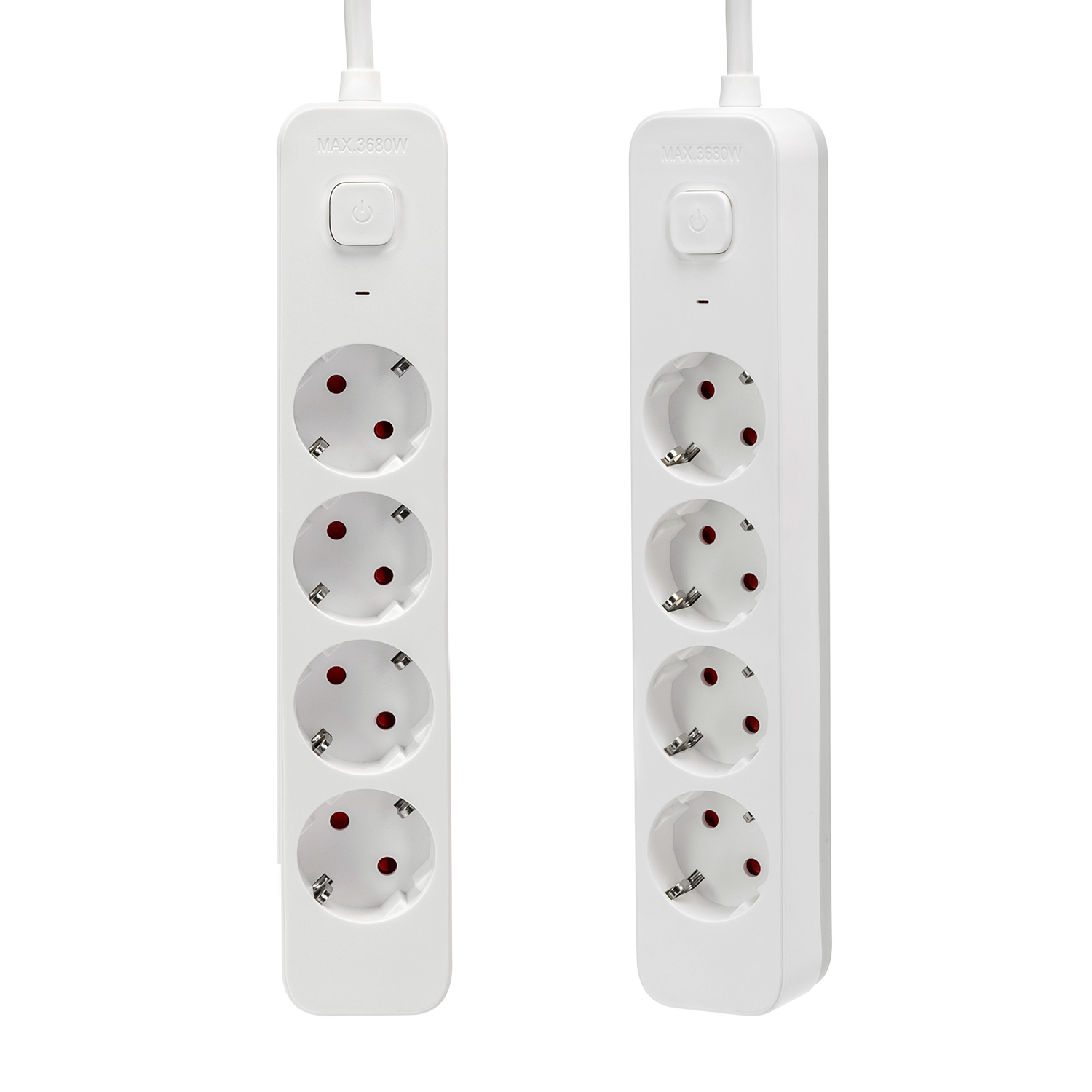 regleta alemana Serie L de 4 vías con interruptor, 3 m, 3G, 1,5 mm? blanca y gris