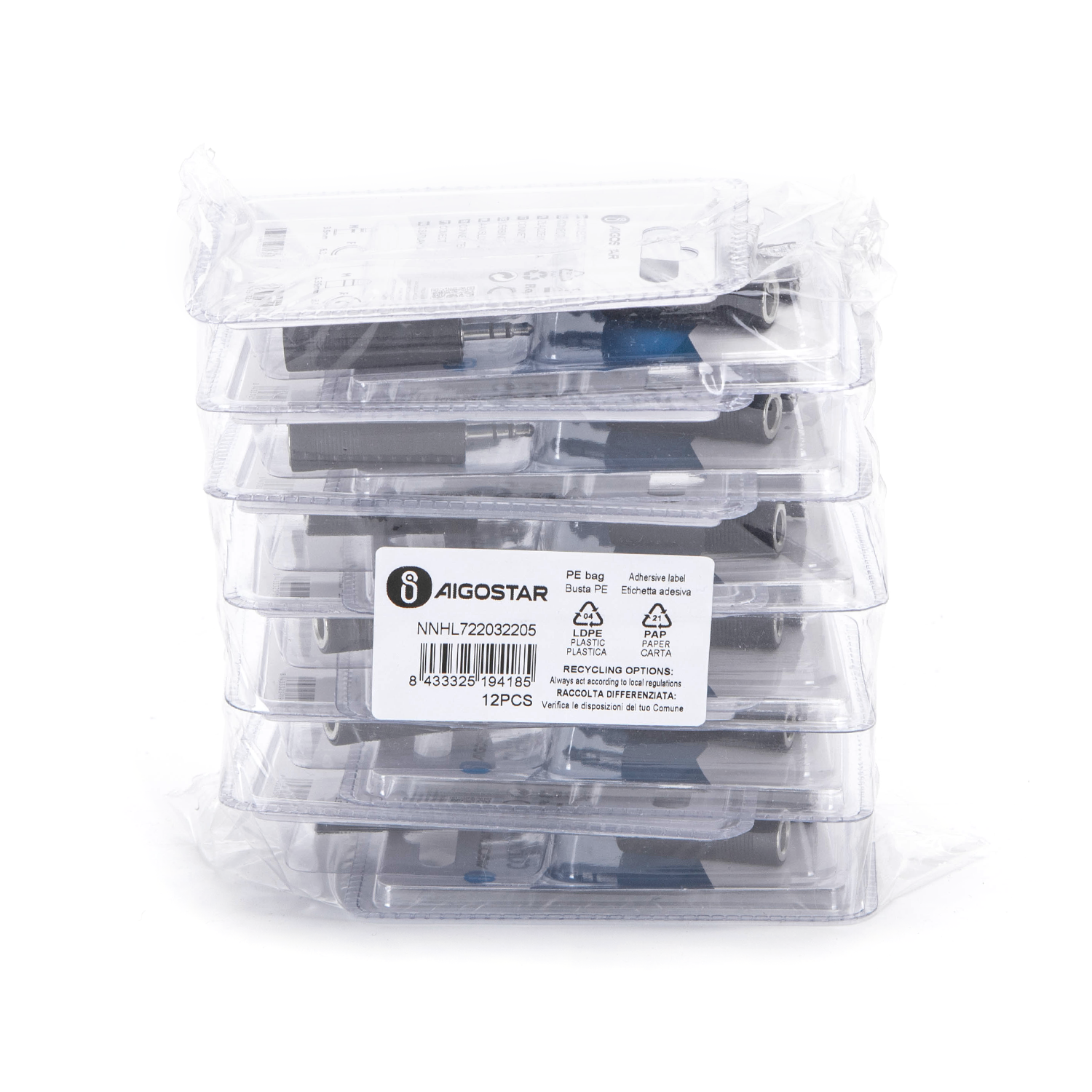 conector de audio/vídeo de 6,35 macho a RCA hembra, negro