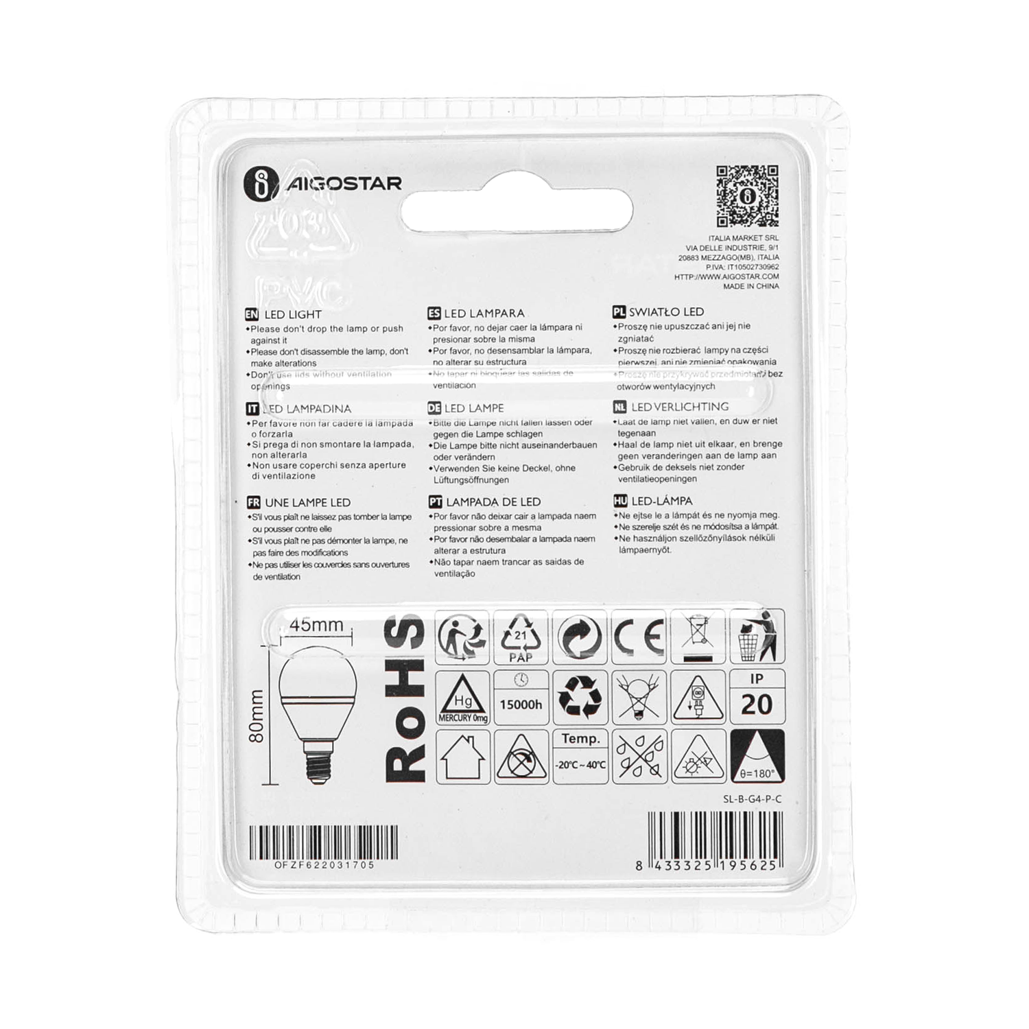 lED A5 G45  LUZ MORADA  4w