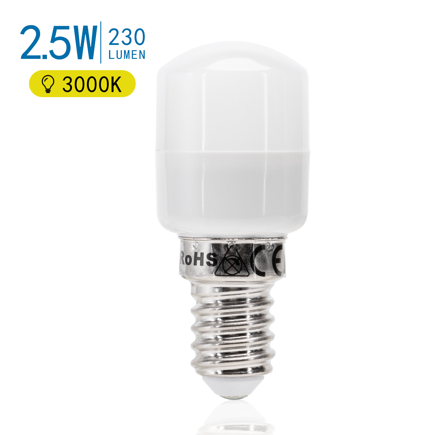 lámpara LED para frigoríficos T26 Luz Cálida 2.5W