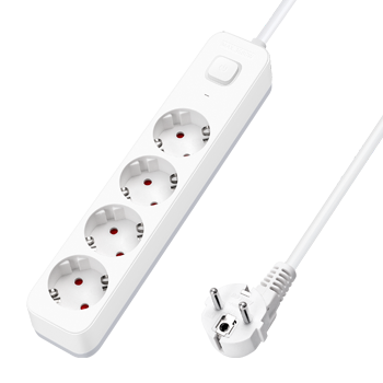 aigostar regleta enchufes alargador enchufe de 4 enchufes con interruptor cable de 15 metros blanco