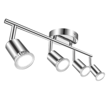 aigostar lampara de techo led focos plafon con focos gu10 4 luces para angulo ajustable y giratorio para interior focos de techo orientables para dormitorio cocina niquel mate sin bombillas