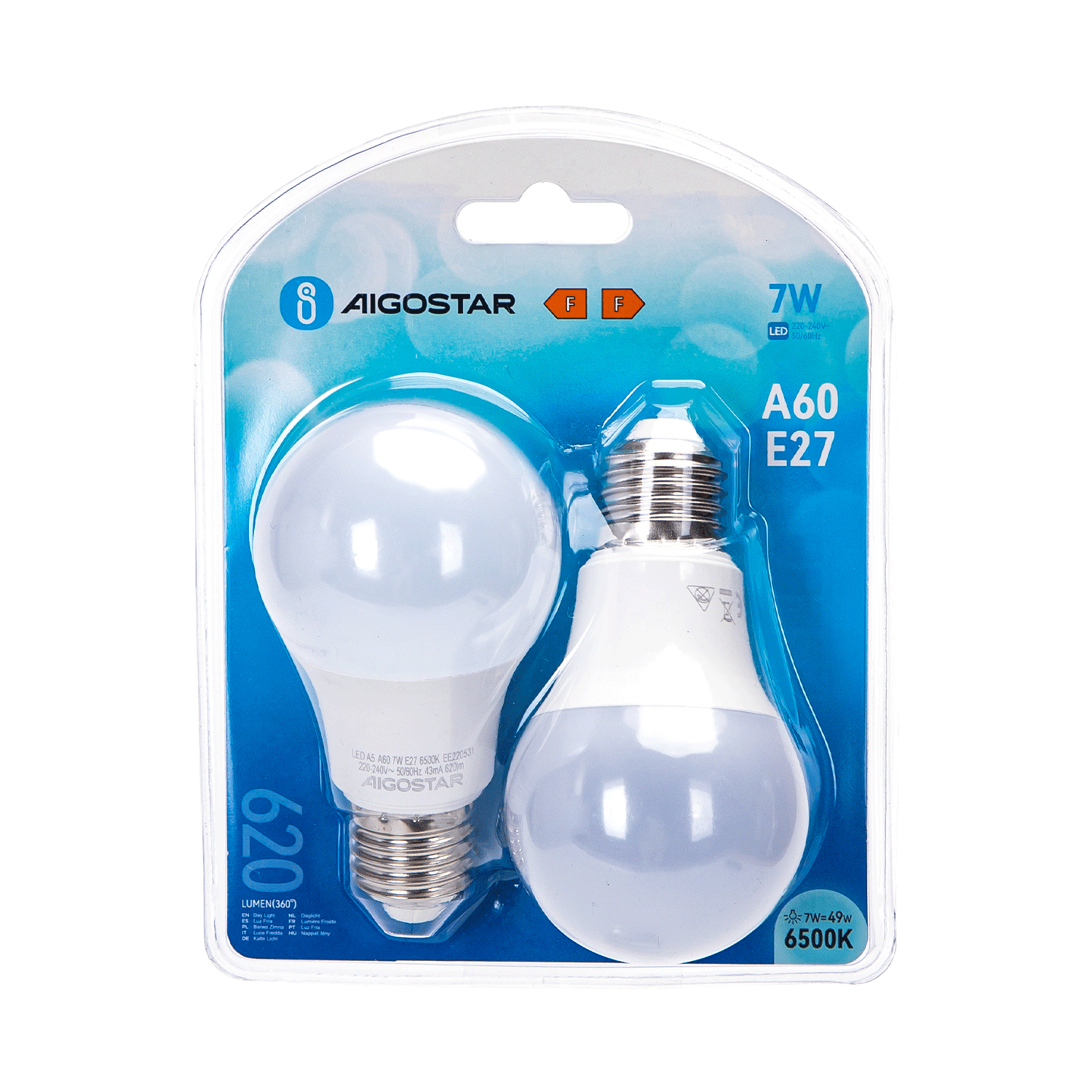 lED A60 E27 7W  Luz Fría  7W