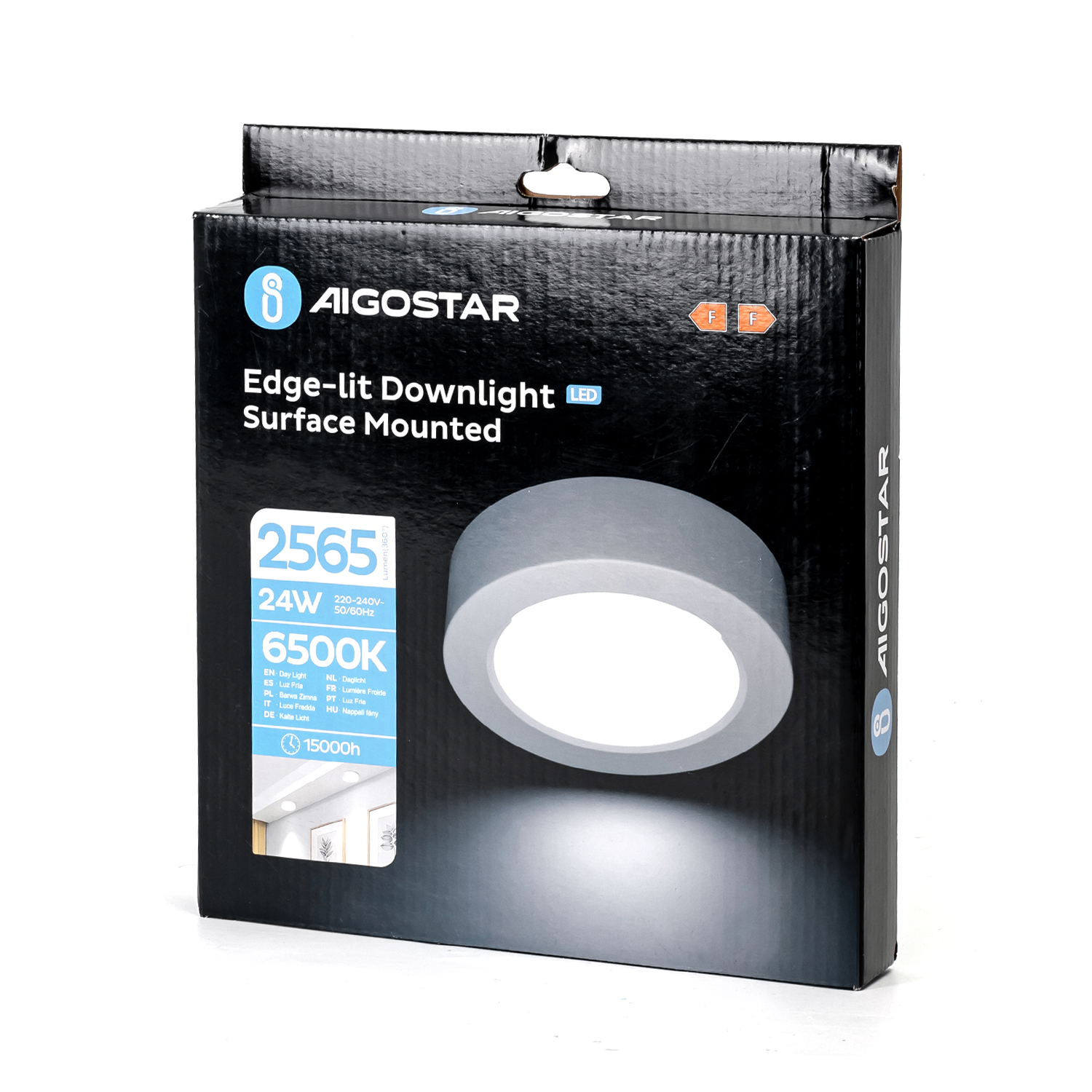 downlight E6 LED de superficie redondo 24W Luz blanca