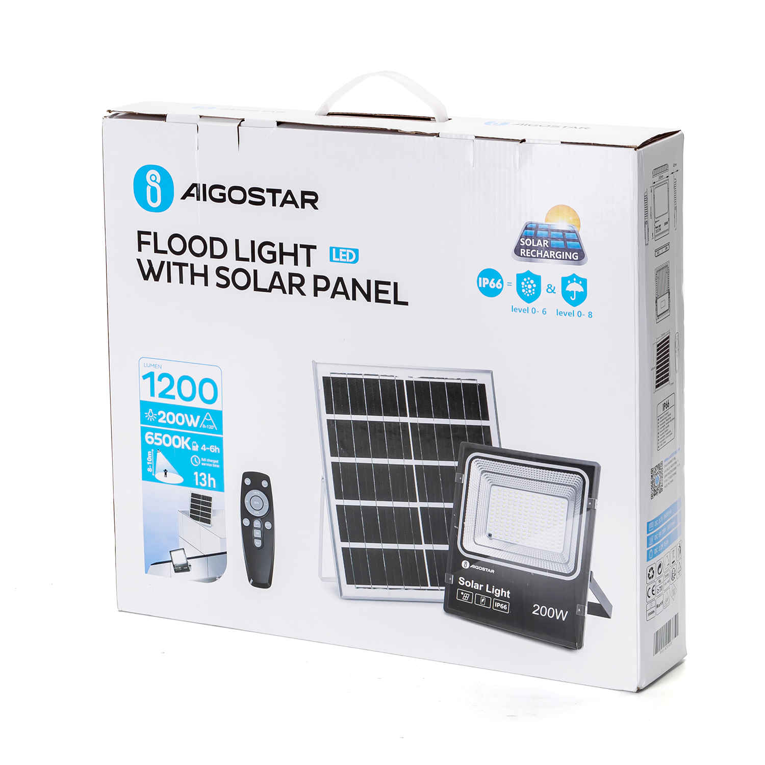 lámpara 200W fría LED con panel solar 200W