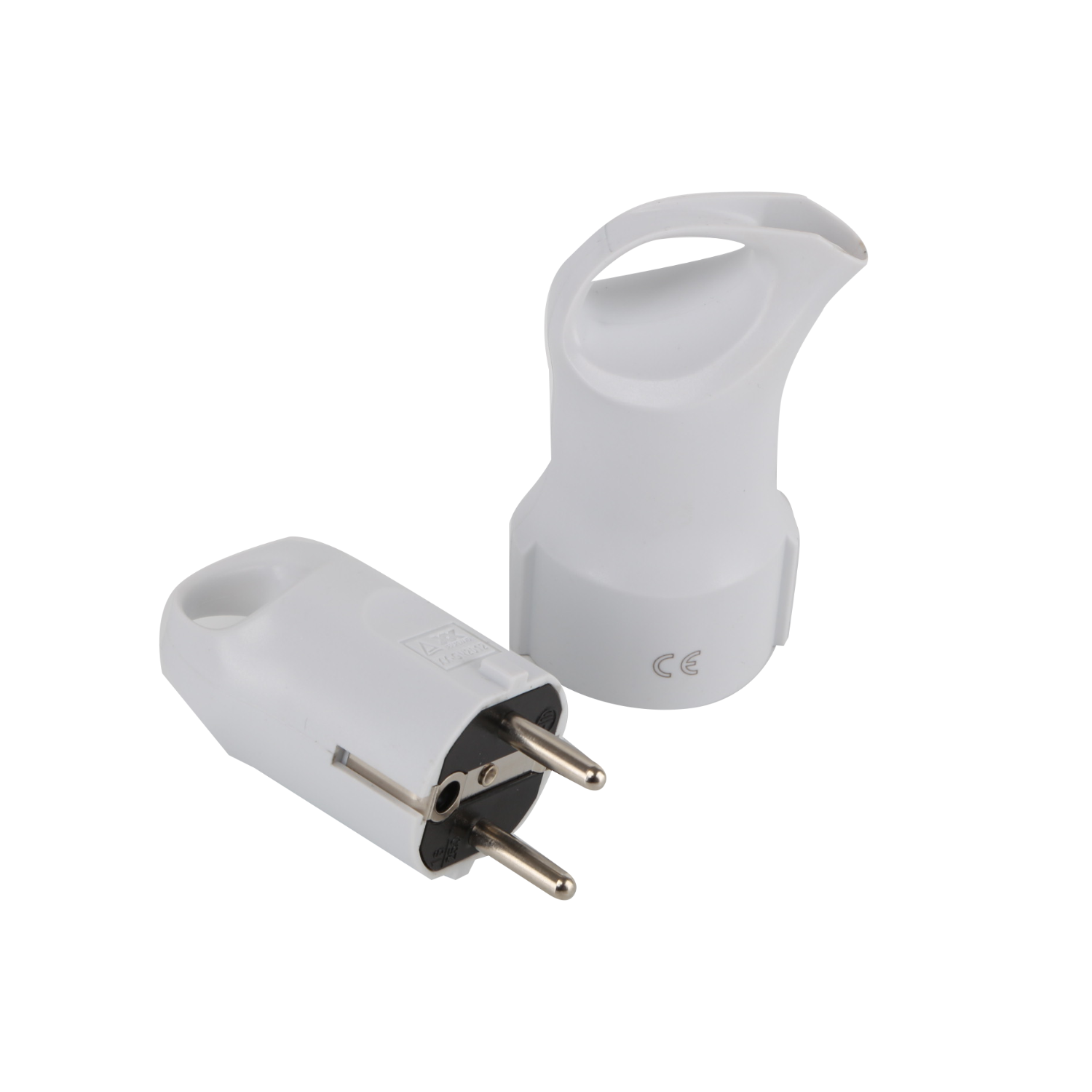 enchufes alemanes macho y hembra, 16 A, blancos