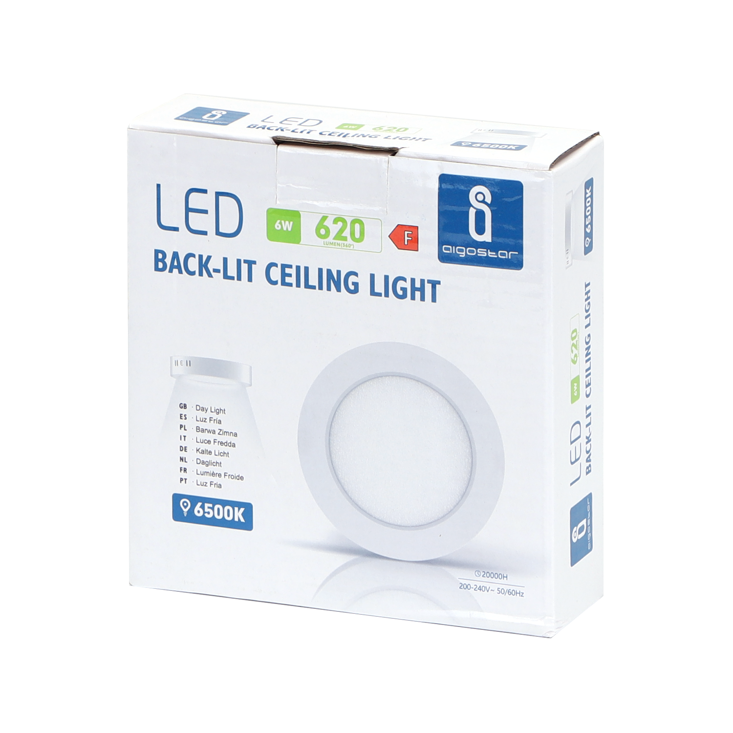 downlight E6 LED de superficie redondo 6W Luz blanca