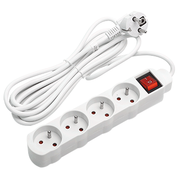 aigostar regleta alargador de 4 tomas con interruptor y proteccion infantil 3 m blanco 16a 250v