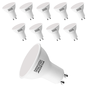aigostar - bombilla led gu10 8w luz blanca fria 6500k 640lm bajo consumo no regulable - paquete de 10 unidades