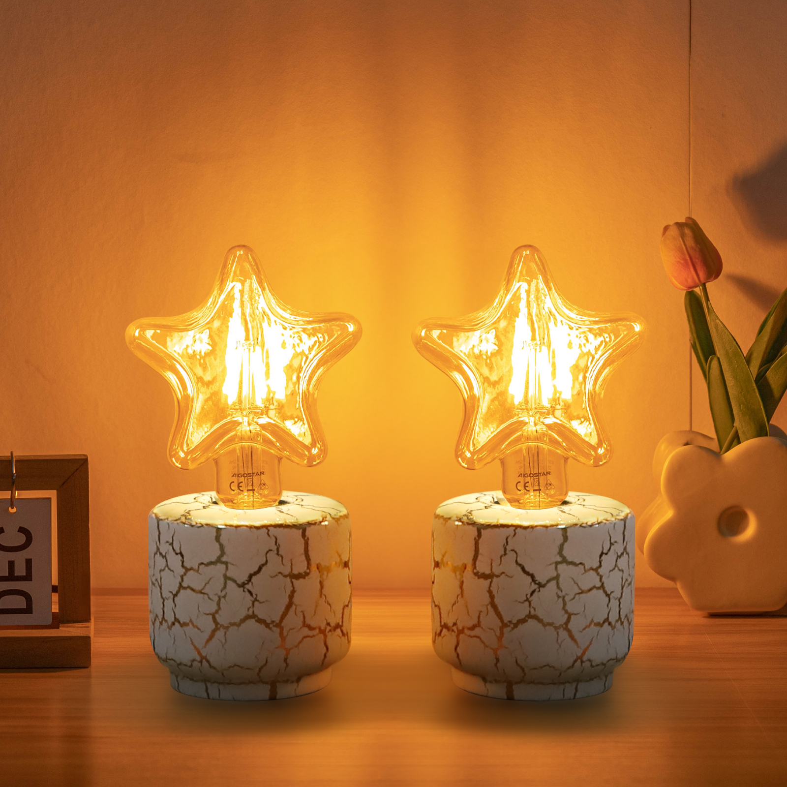 aigostar lampara de mesa de ceramicaimitacion marmolcon interruptor de cablepara lamparas e27max60w lampara de sobremesa para dormitorio salonsin fuente de luz2 pcs