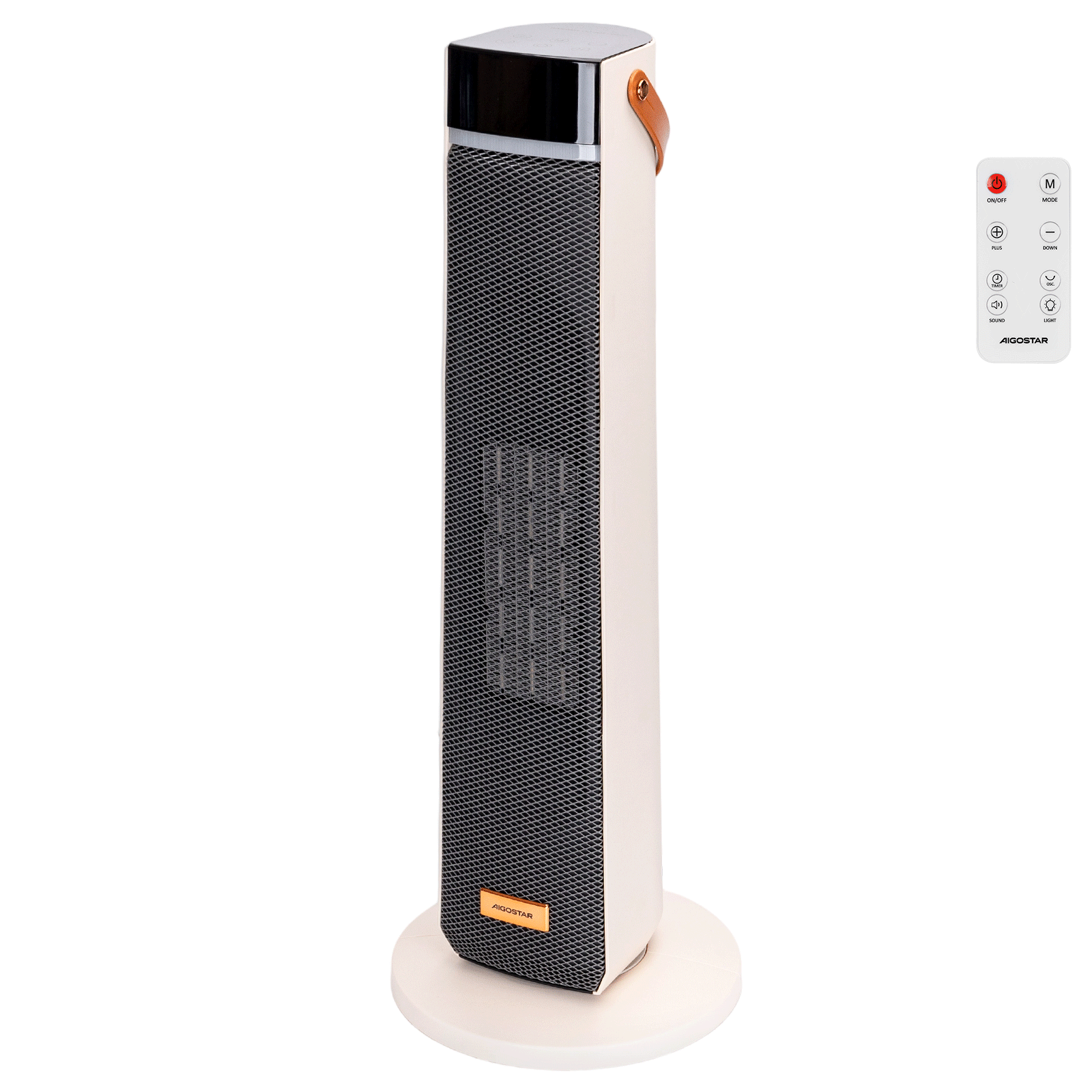 AigoAigostar AuroWarm, Termoventilador 2000W, Calefactor Eléctrico de Bajo Consumo con Tecnología Cerámica, Modo ECO, Oscilación 45°, Mando a Distancia y Temporizador 24H, Termostato Ambiente, para Casa, Oficina, Bañostar