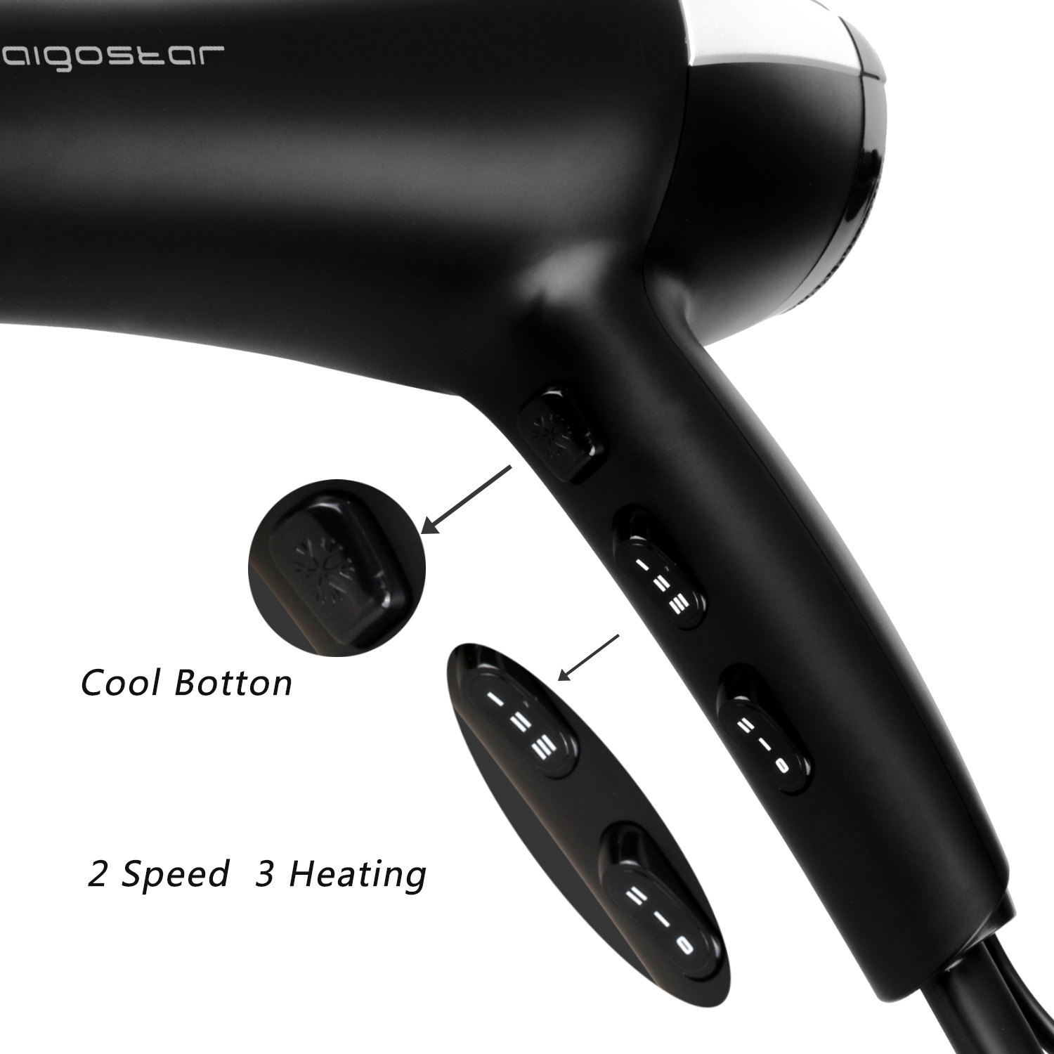 Aigostar Monique - Professional Ionic Hair Dryer Black (501143)