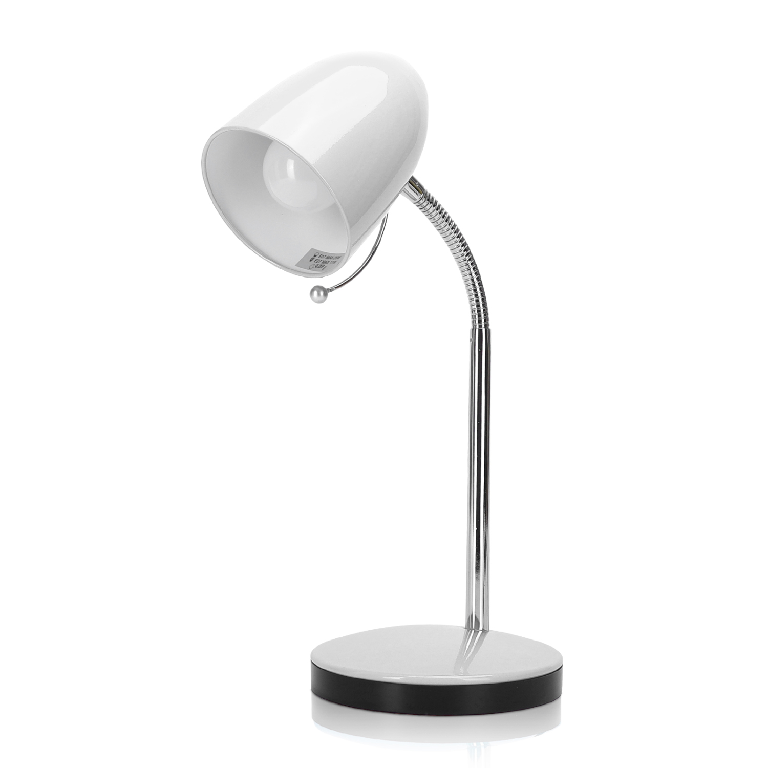 Aigostar - Tafellamp, beweegbaar, retro design, E27(max 11W), Lampen niet inbegrepen, wit
