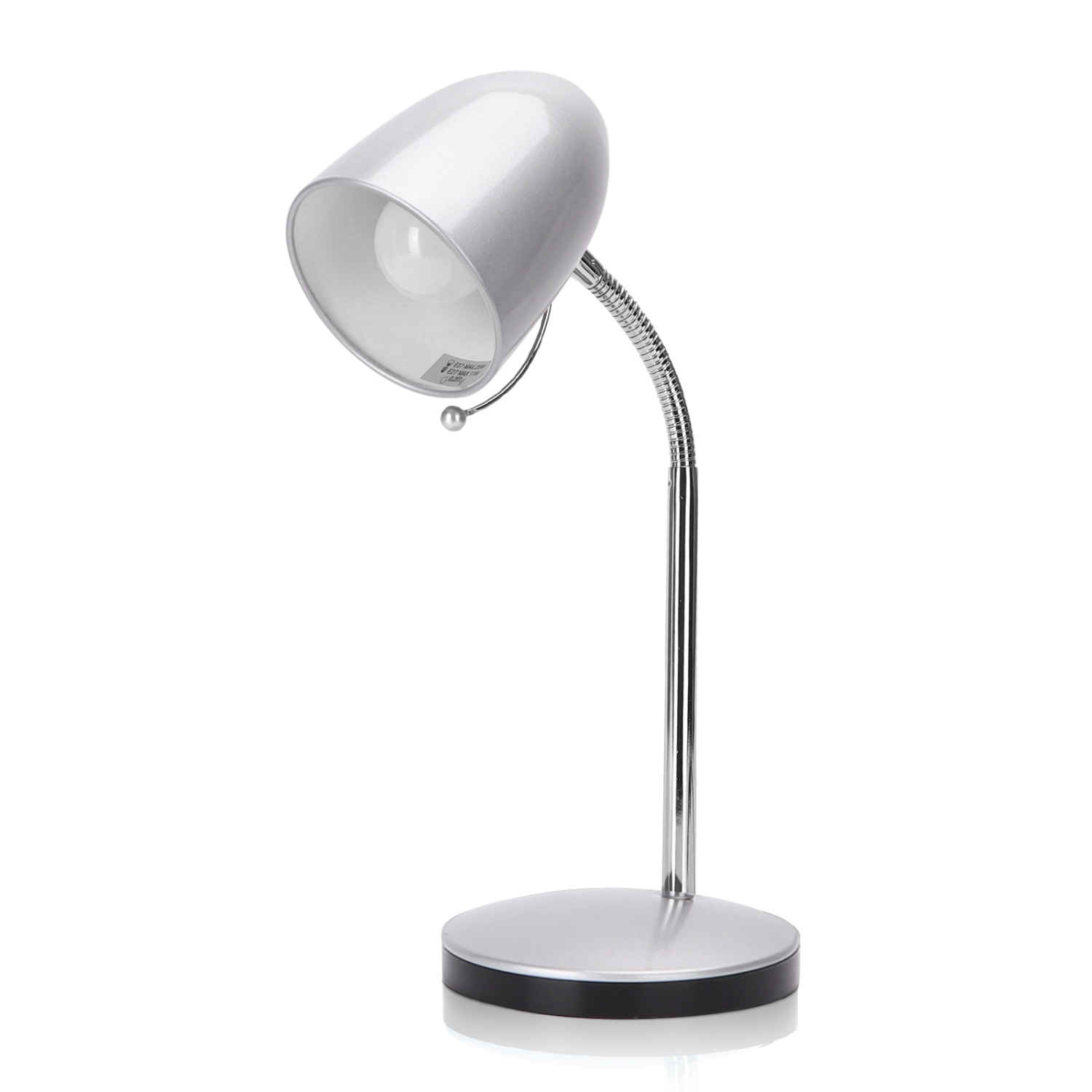 Aigostar - Tafellamp, beweegbaar, retro design, E27(max 11W), Lampen niet inbegrepen, zilver