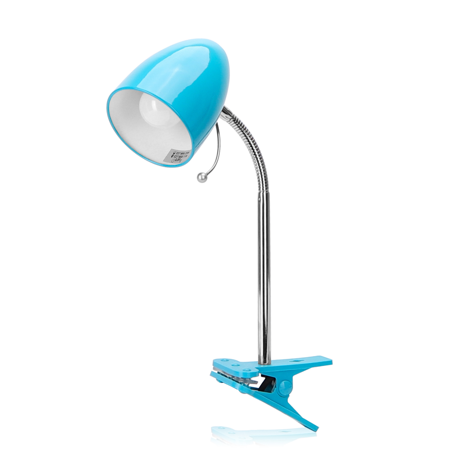 Aigostar - Tafellamp, beweegbaar, met bevestigingsklem, retro-design, E27(max 11W), Lampen niet inbegrepen, blauw
