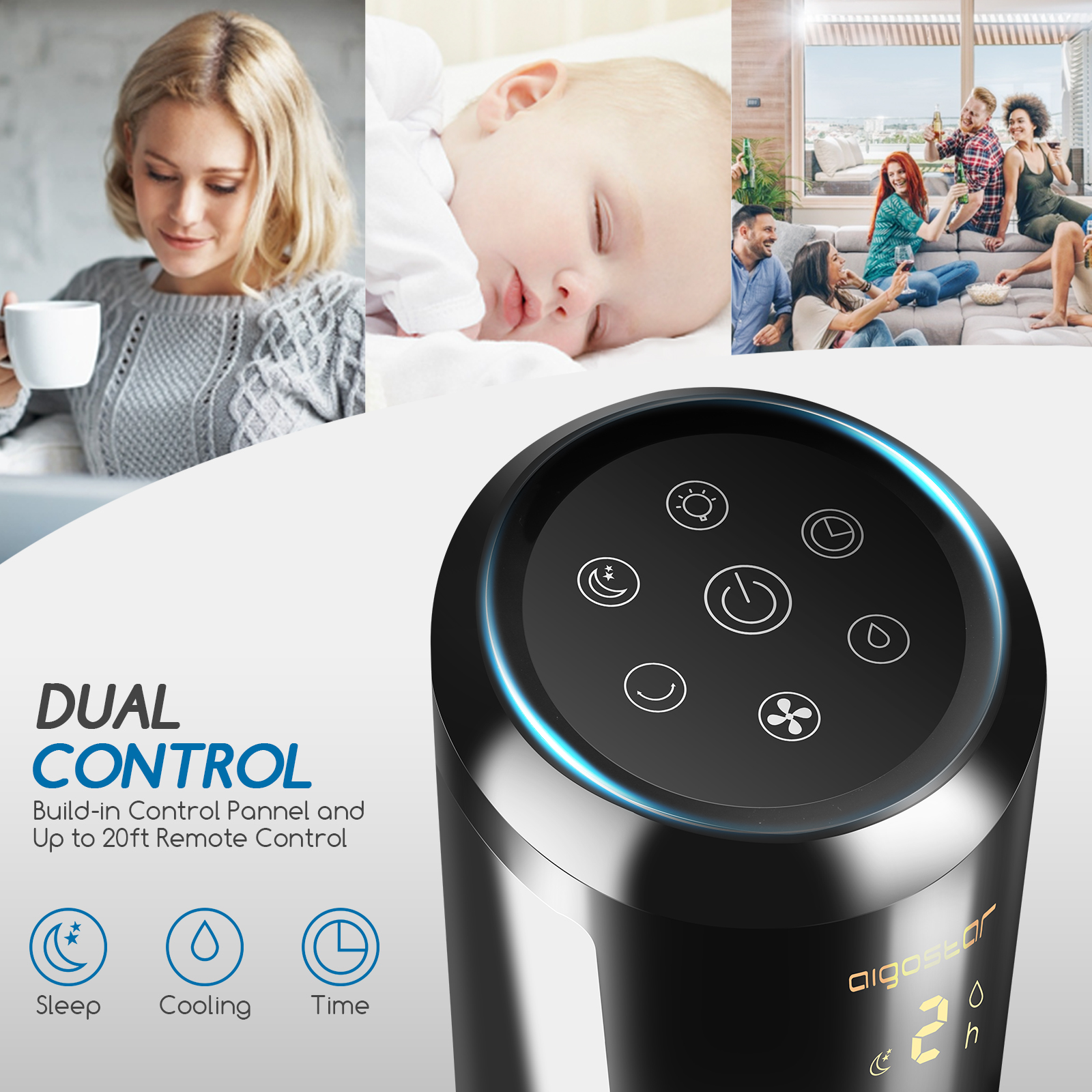 Aigostar Cooling Tower Fan with Remote 