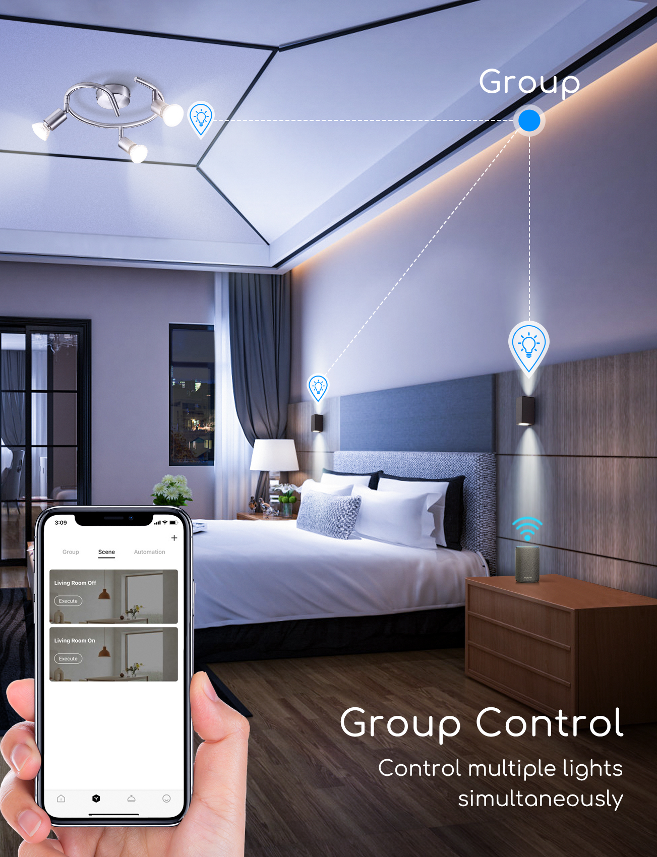 Aigostar Lampadina Alexa Intelligente GU10 WiFi Compatibile con Alexa Google Home. 7W (39W Equivalente) Lampadine LED Intelligence Dimmerabile 3000k - 6500k, 2.4Ghz, 5 Pcs
