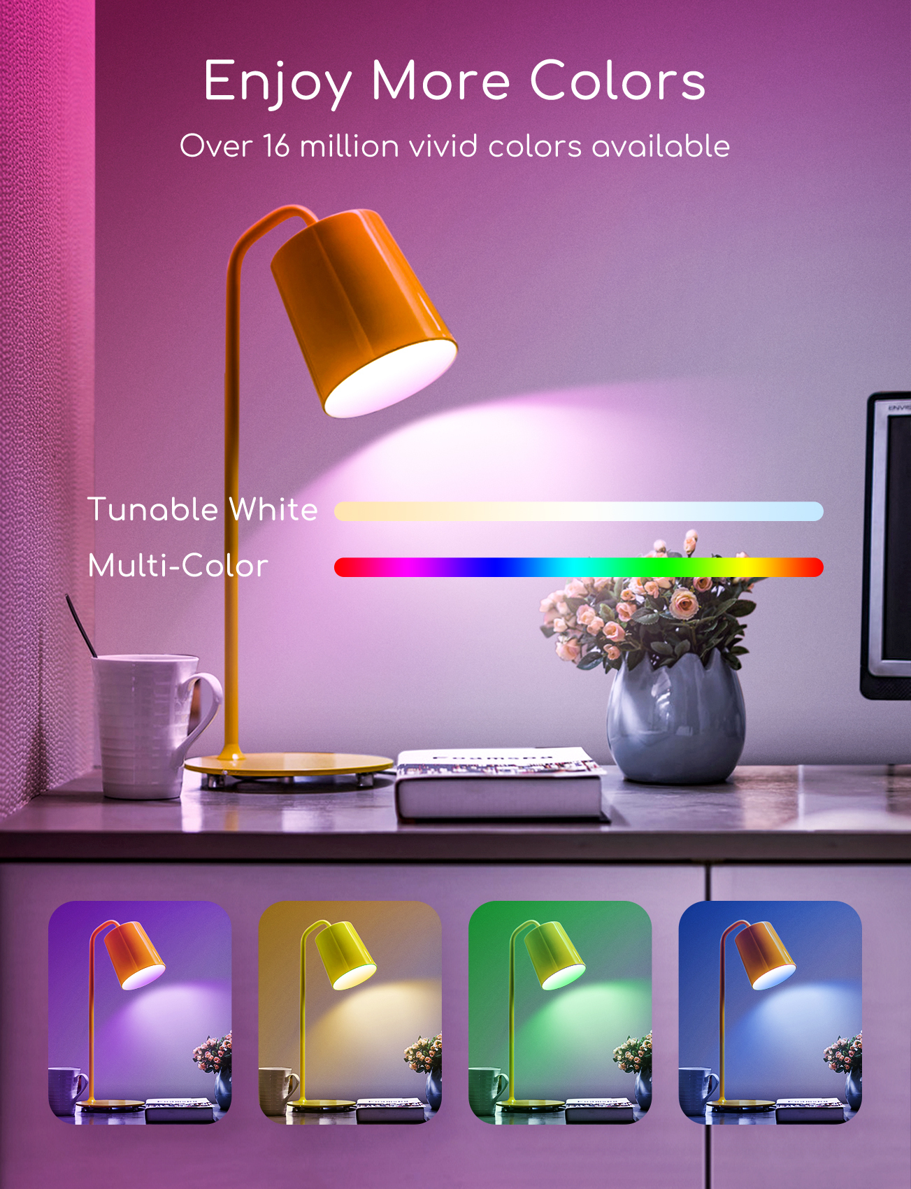 Aigostar Bombilla LED inteligente WiFi G45, 7W, E27 rosca gorda, RGB+CCT. Regulable multicolor + luz cálida o blanca 3000 a 6500K, 500lm. Compatible Alexa y Google Home [Clase energética A +]