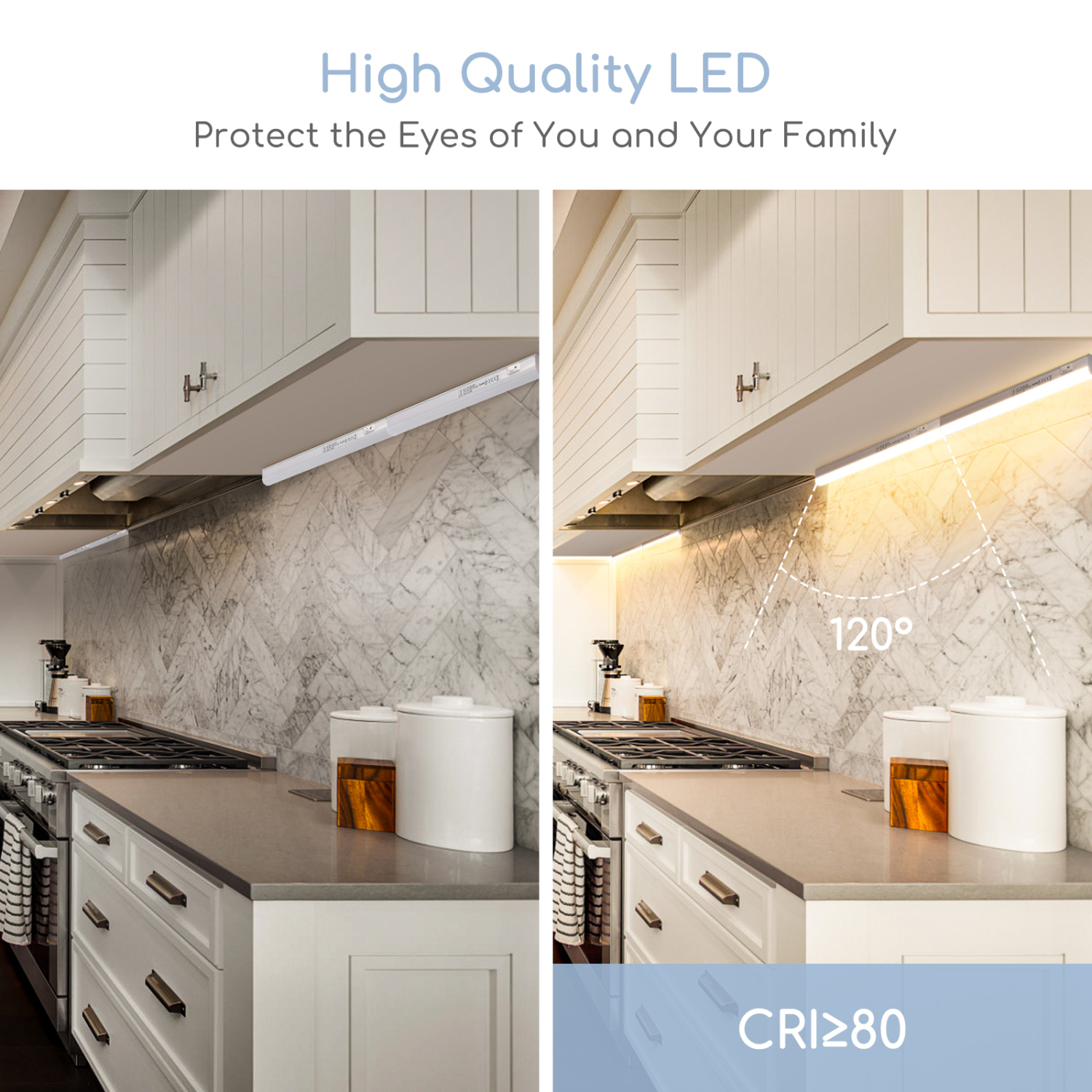 Aigostar LED Unterbauleuchte Küche 4W 380lm 230V LED Leiste mit Schalter 3000K Warmweißes Licht Schrankbeleuchtung Schrankleuchten 31,3 CM (Netzkabel nicht enthalten)
