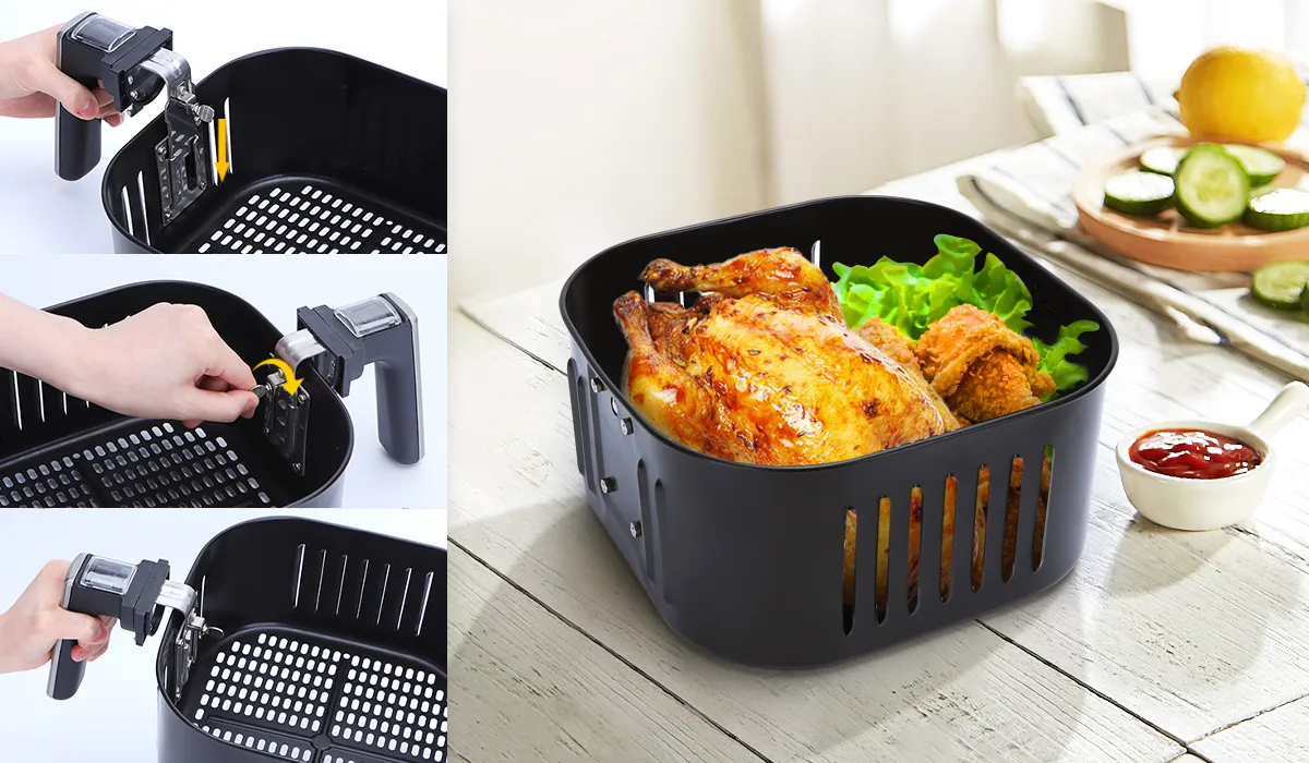 Aigostar Cube Smart 1900W 7L oil free Smart air fryer Manual mode LED touch  screen 7 preset functions + keep warm and Manual mode Wifi connection BPA