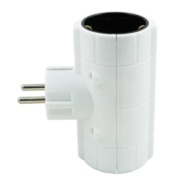 adaptador alemán de 2 vías, 16 A, blanco