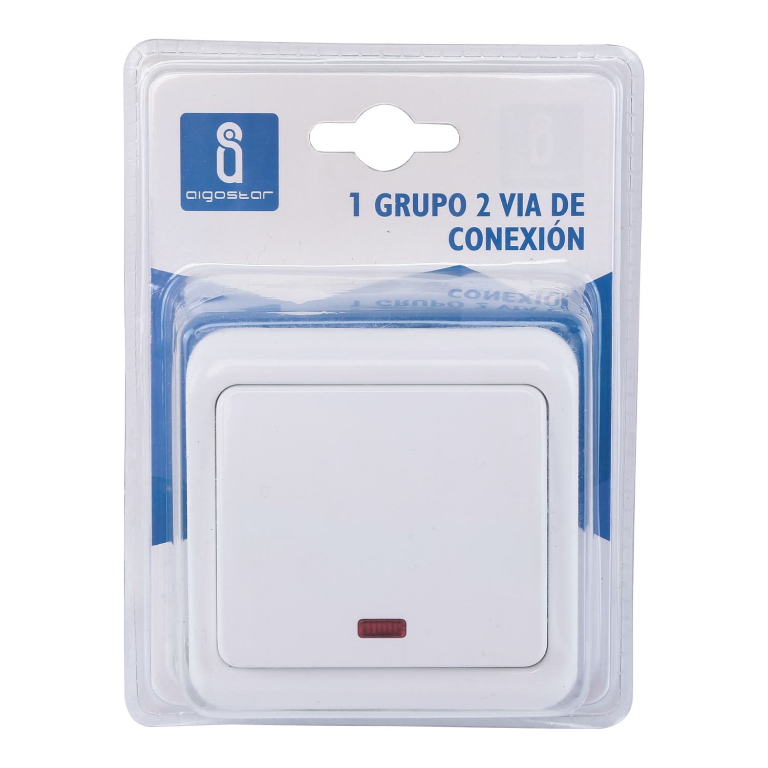 interruptor alemán de 2 vías y 1 llave, blanco