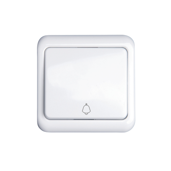 interruptor de timbre alemán, blanco