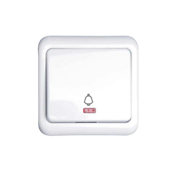 interruptor de timbre alemán, blanco