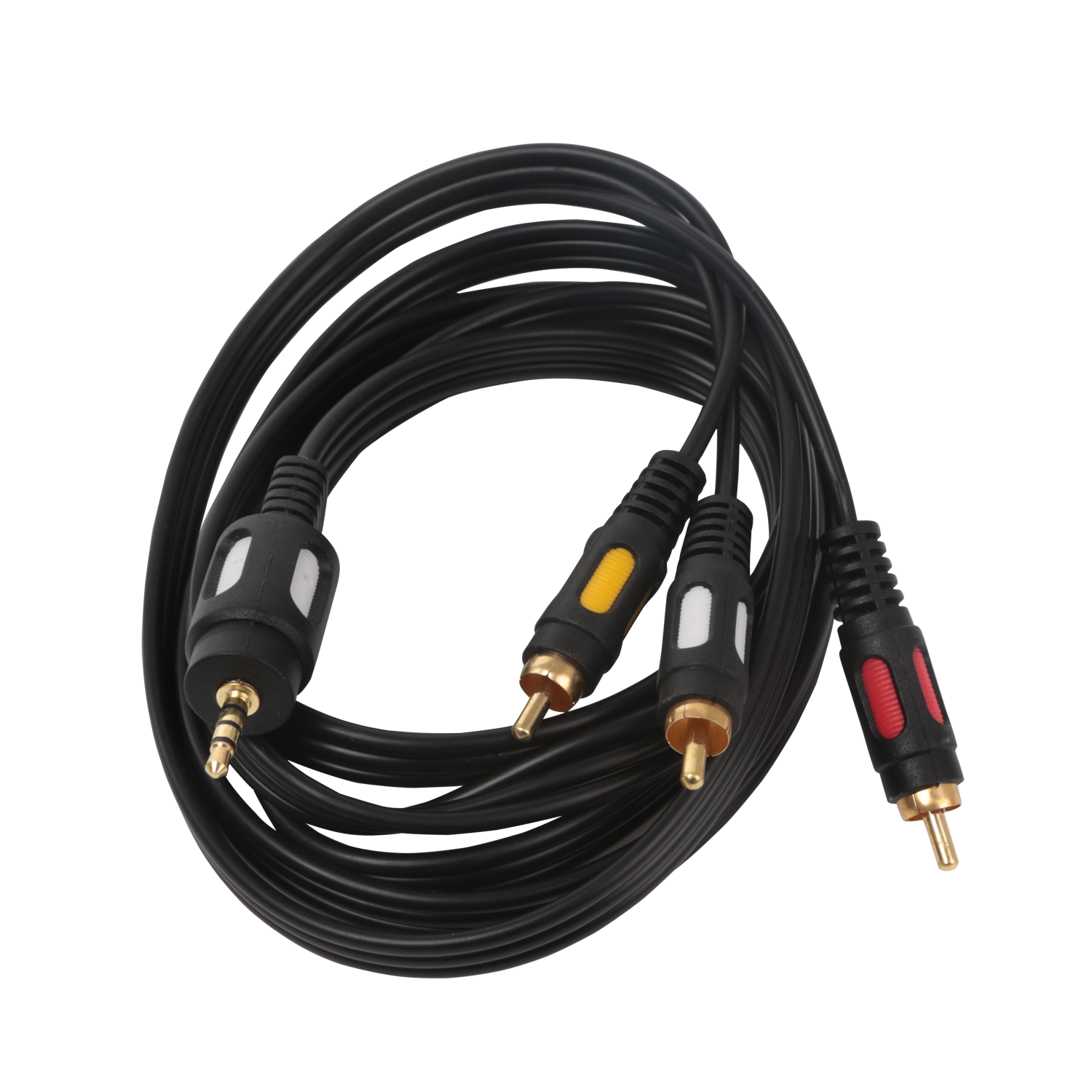 cable de audio 3x RCA, 1,8 m, negro