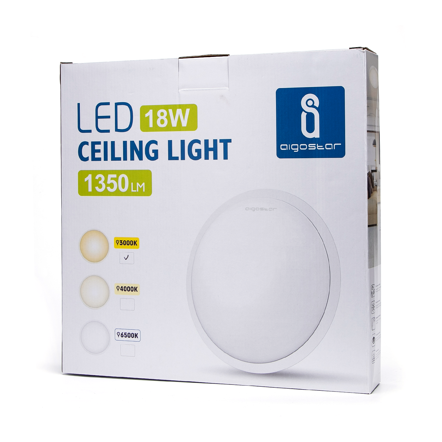lámpara del techo LED 3000K 18W