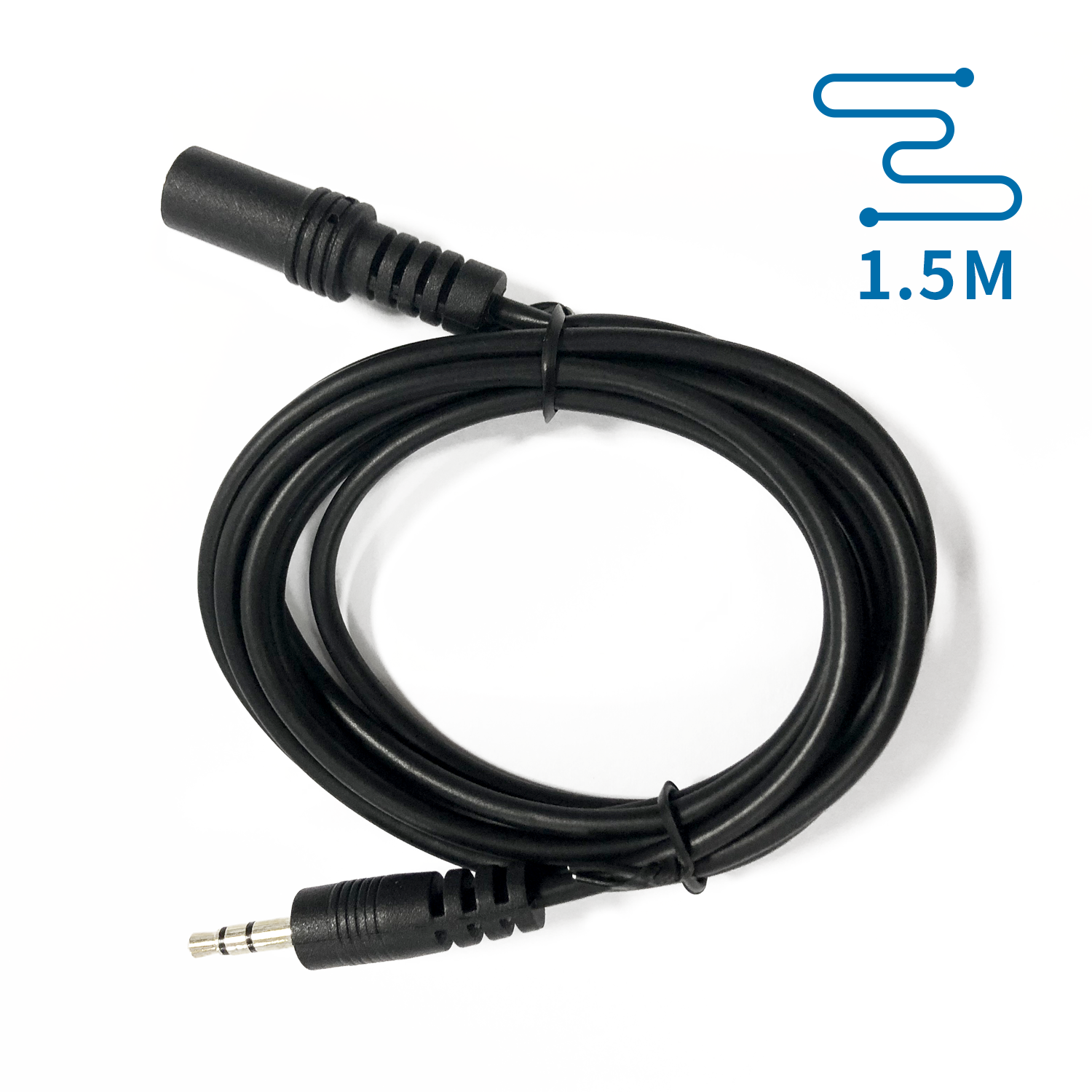 cable de audio de 3,5 macho a 3,5 hembra, 1,5 m, negro