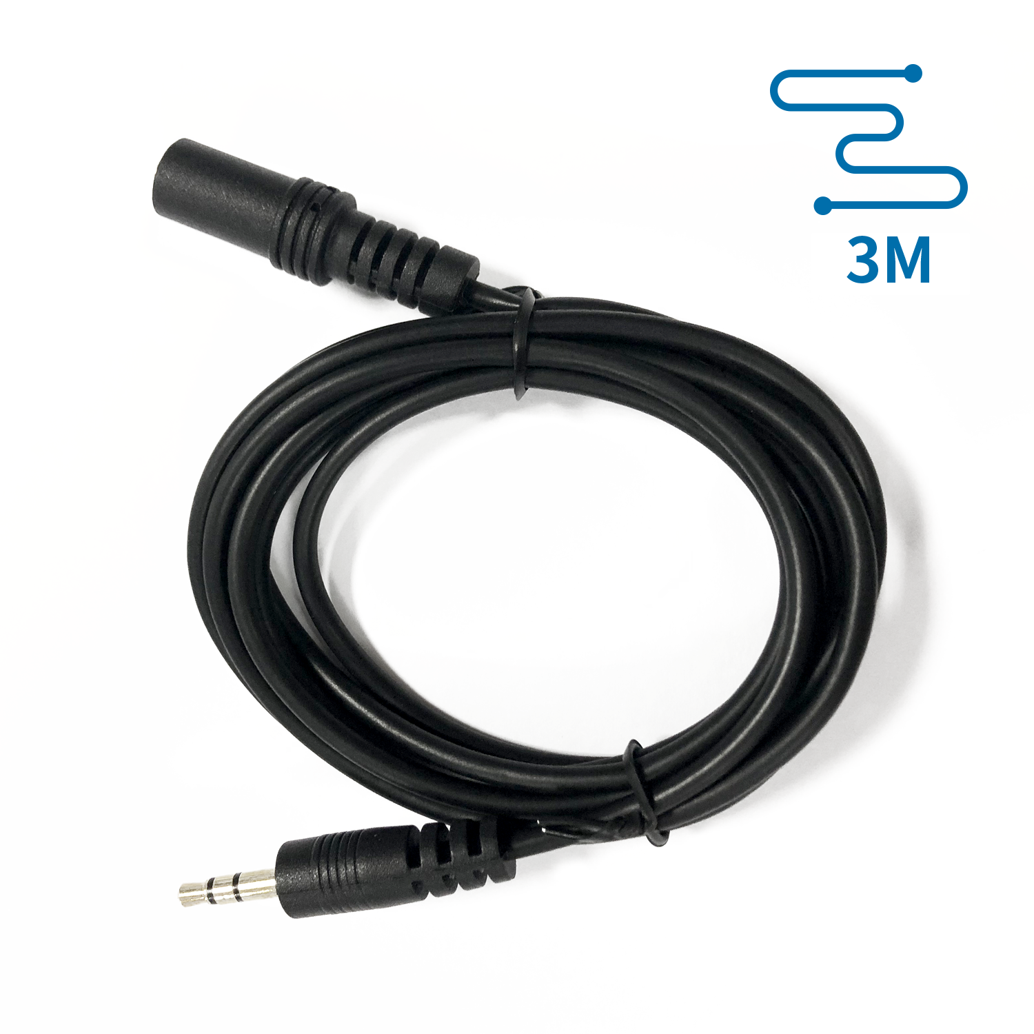 cable de audio de 3,5 macho a 3,5 hembra, 3 m, negro