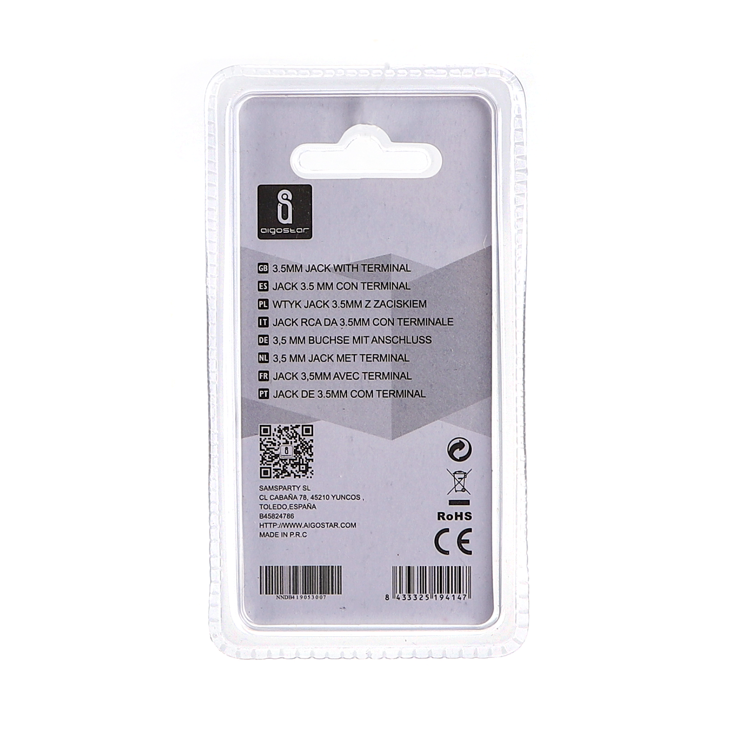 terminal de tornillo de audio de 3,5 mm macho a AV, negro y verde