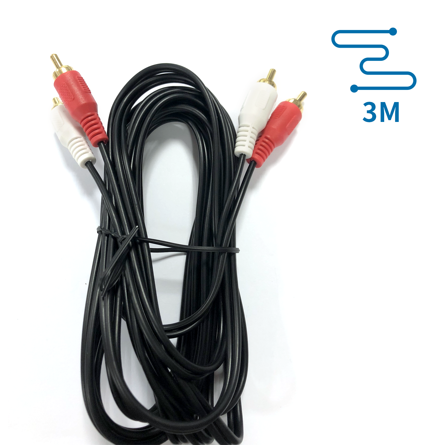 cable de audio 2RCA-2RCA, 3 m, negro