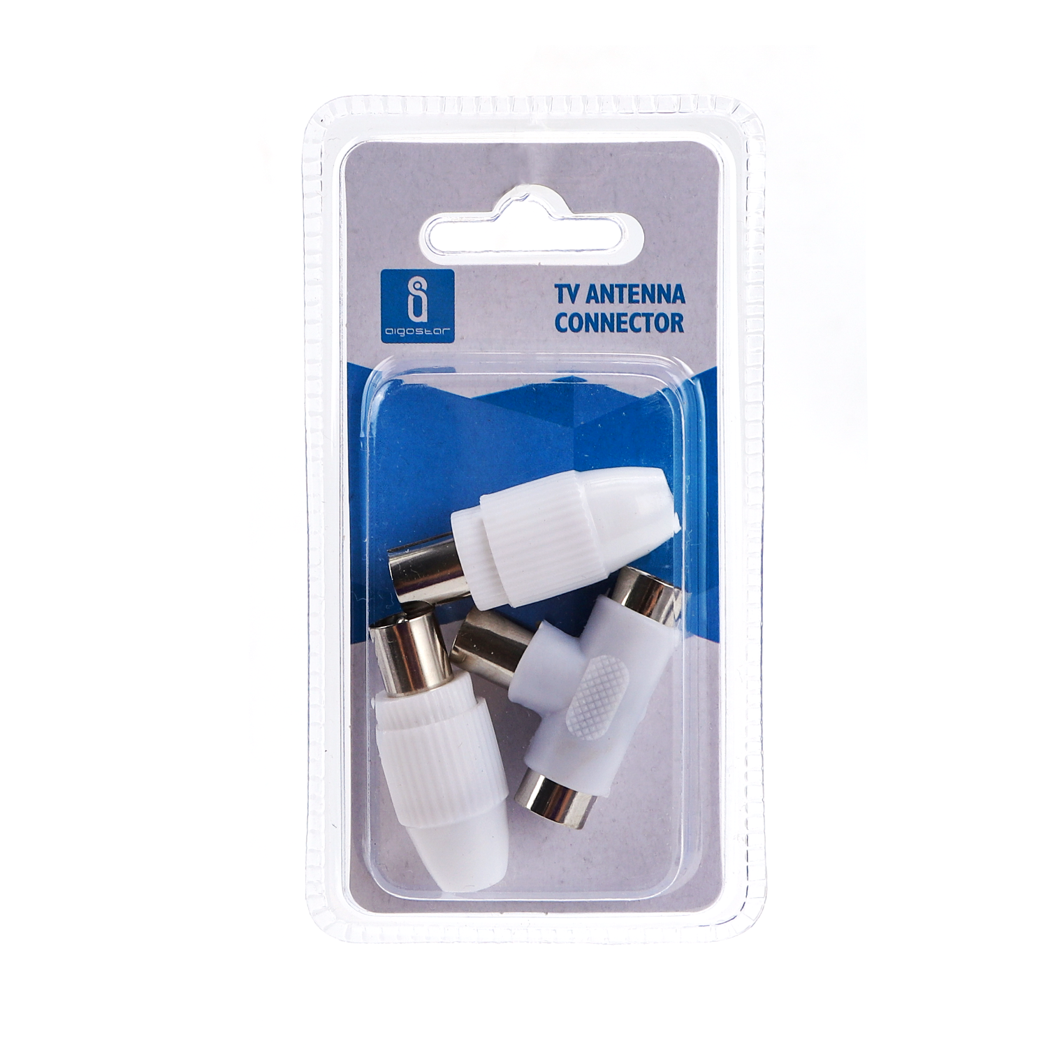 conector de antena de TV, clavijas de TV y de hembra a hembra, blanco